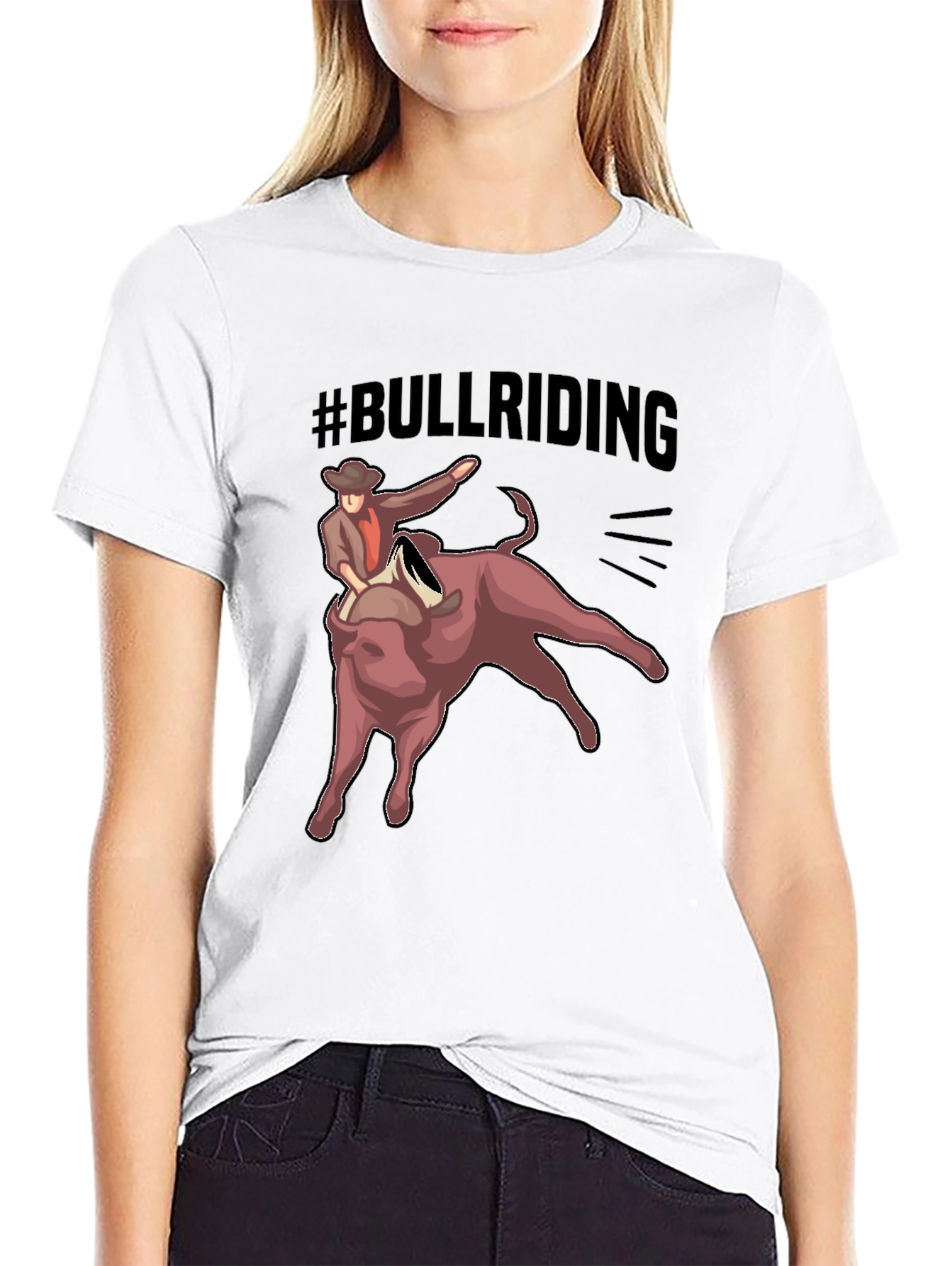 Bull Riding T-Shirt - Black Graphic Tee
