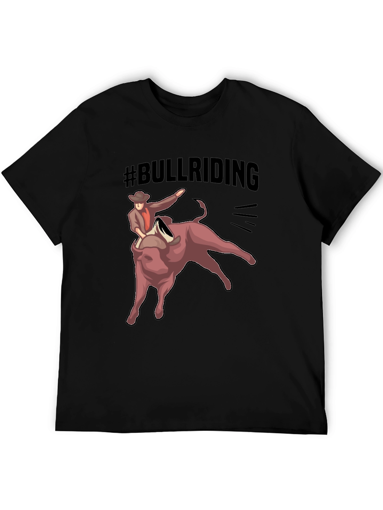 Bull Riding T-Shirt - Black Graphic Tee
