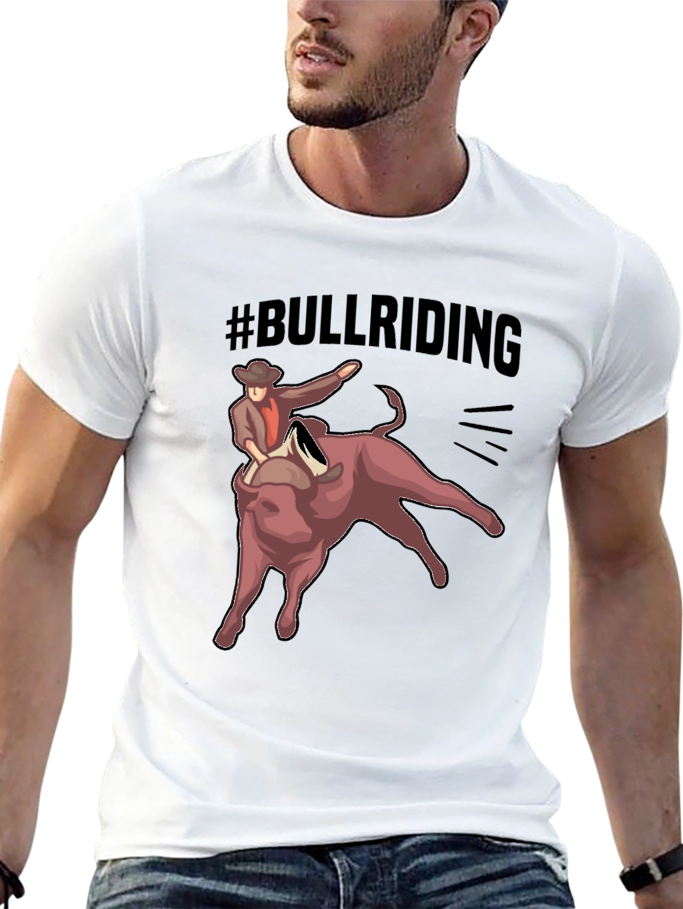 Bull Riding T-Shirt - Black Graphic Tee