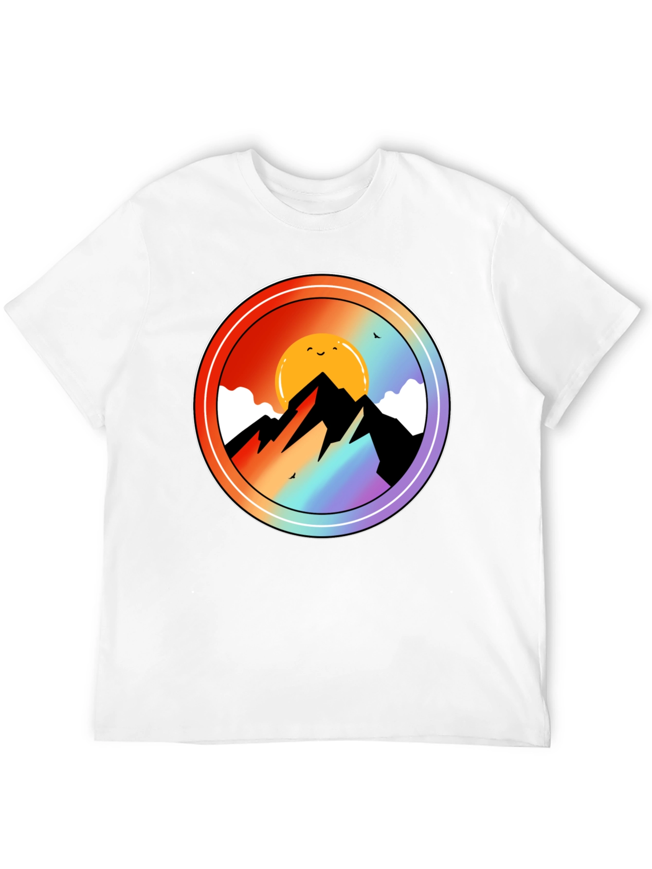 Mountain Sunset Graphic Tee - Black Cotton Blend