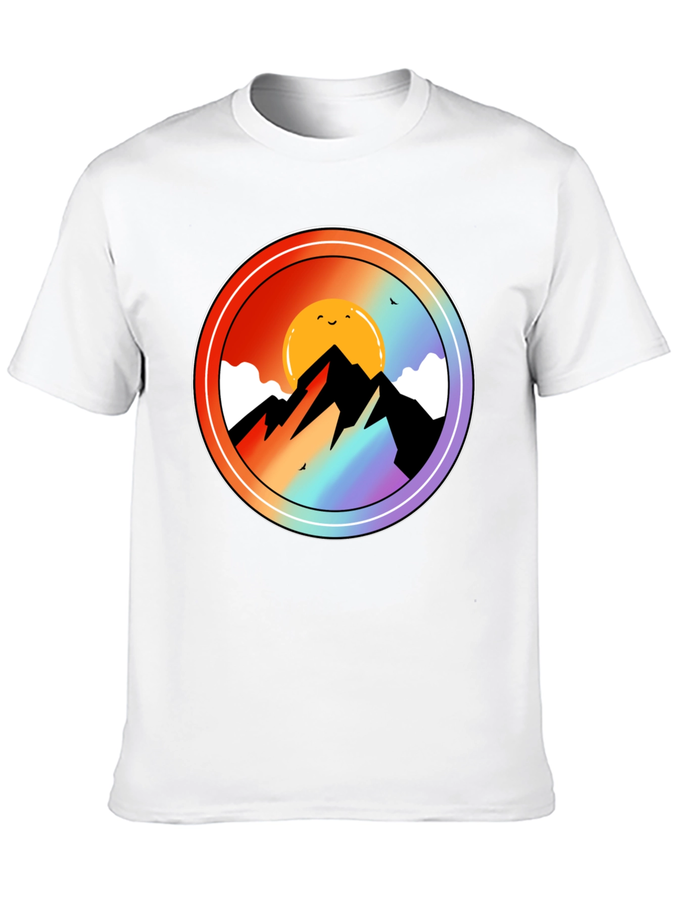 Mountain Sunset Graphic Tee - Black Cotton Blend