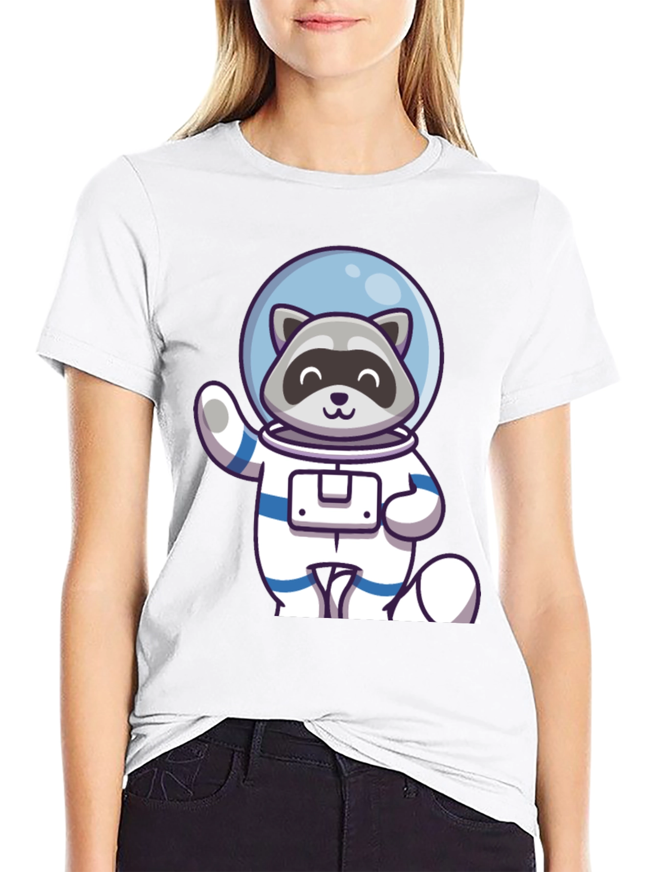 Raccoon Astronaut Graphic Tee - Cool Space Design