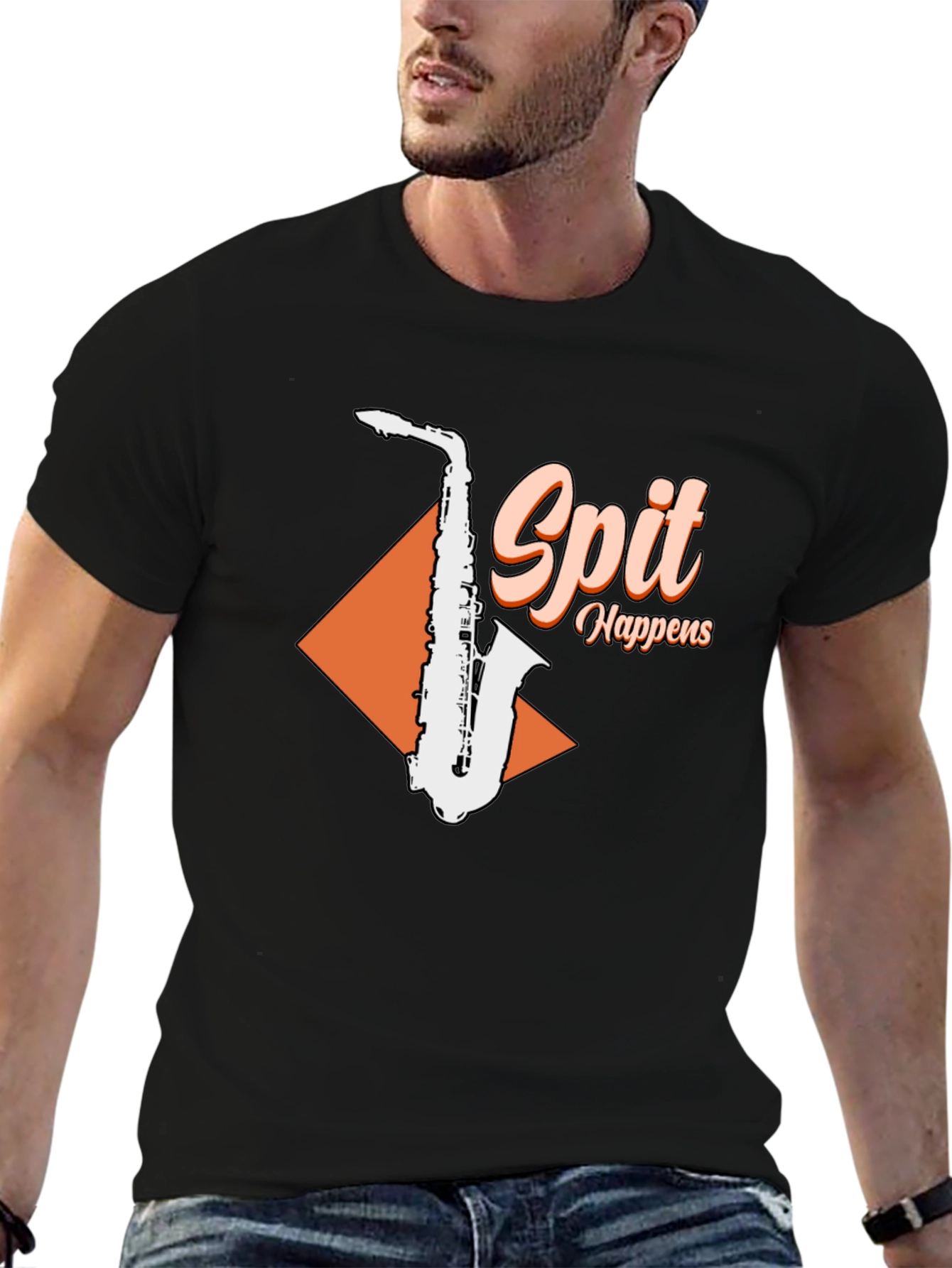 Spit Happens Saxophone Graphic T-Shirt