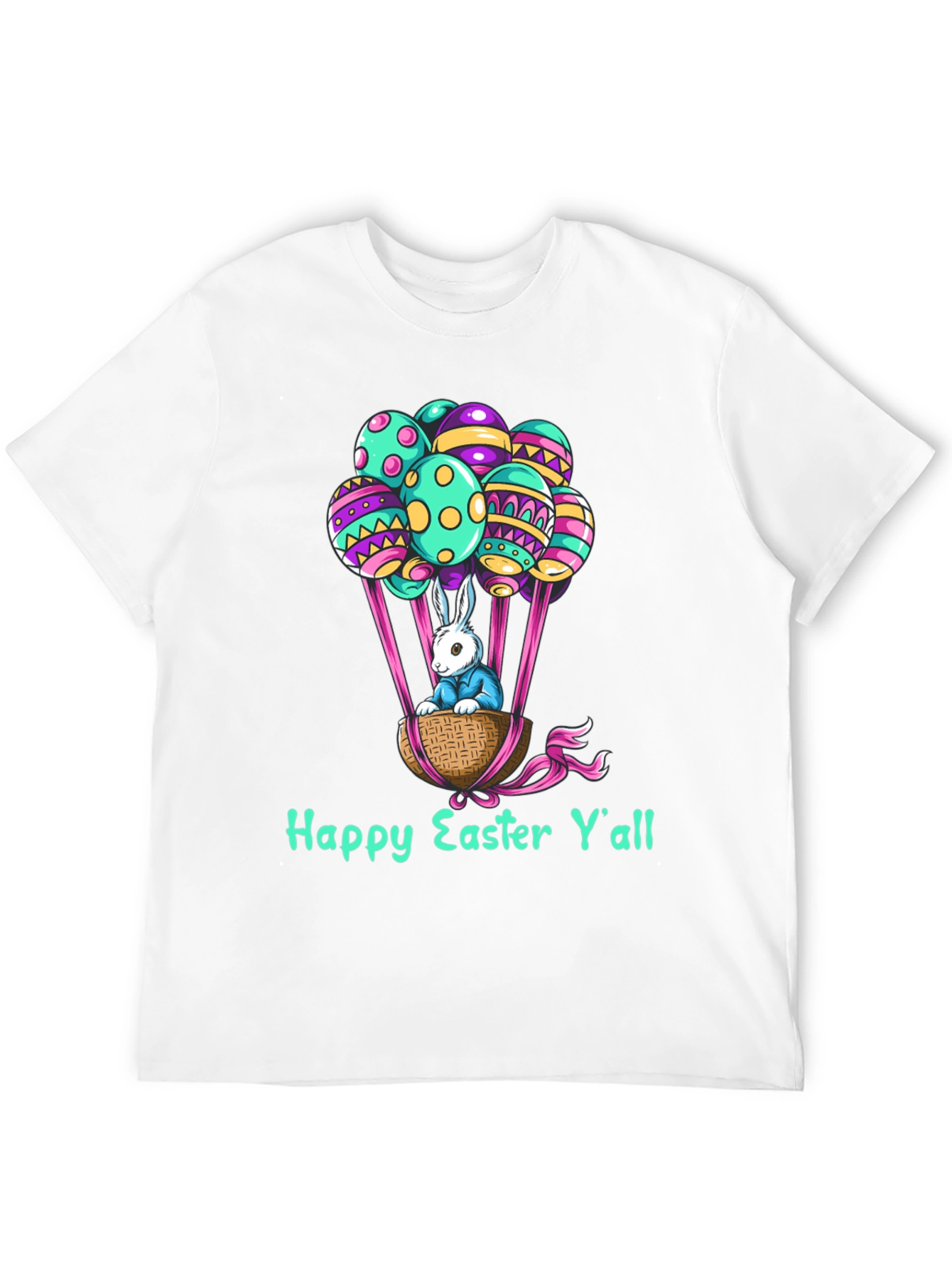 Happy Easter Yall Bunny in Basket Graphic Tee