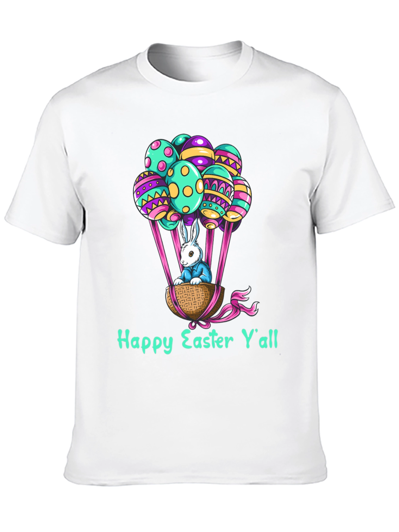 Happy Easter Yall Bunny in Basket Graphic Tee