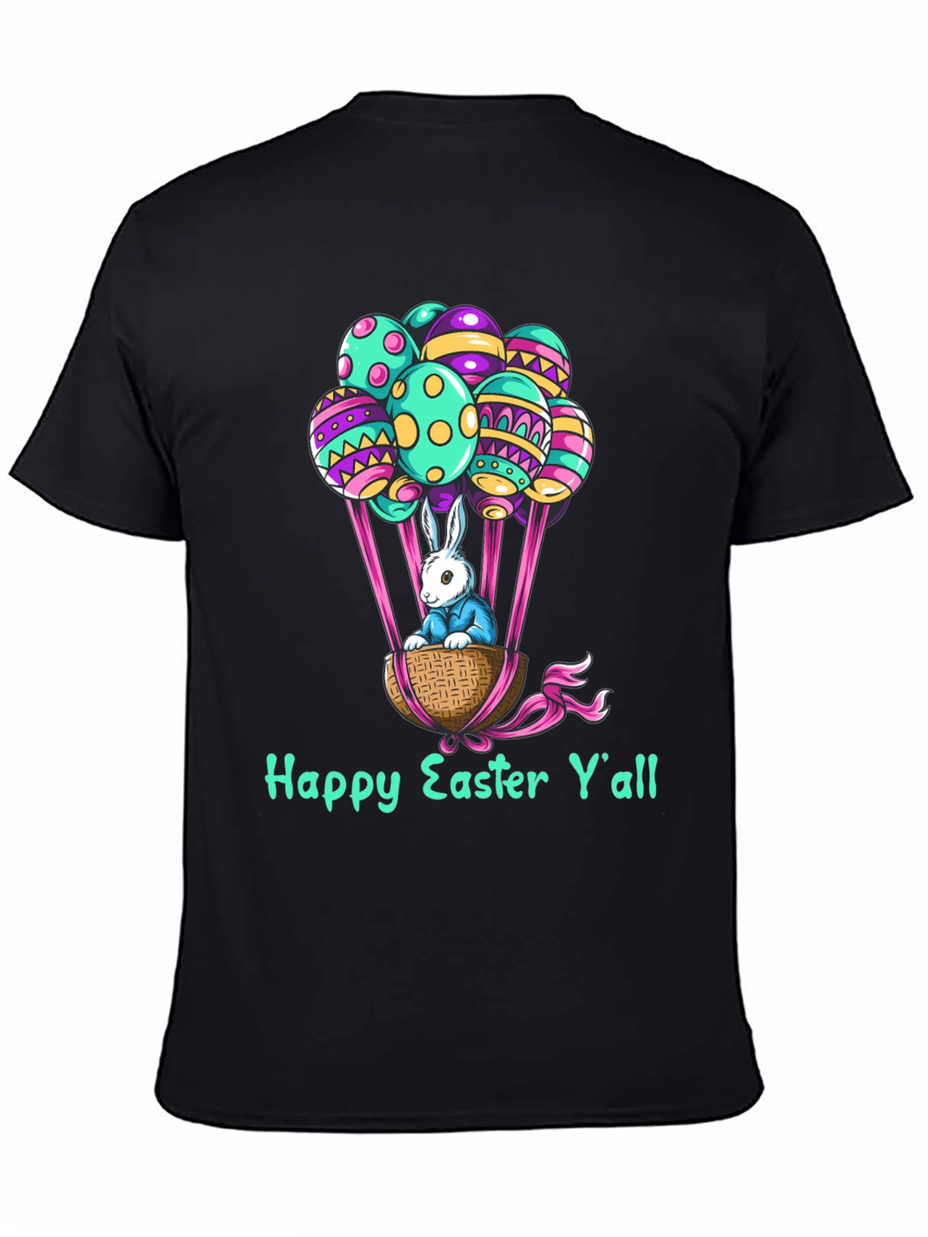 Happy Easter Yall Bunny in Basket Graphic Tee