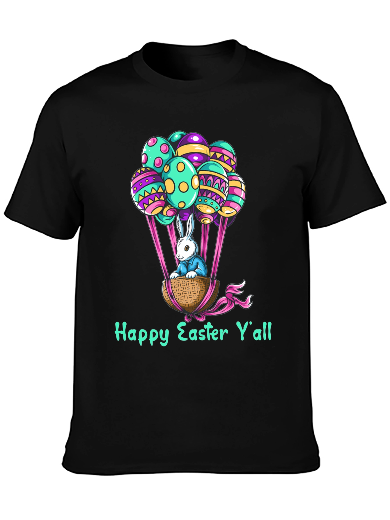 Happy Easter Yall Bunny in Basket Graphic Tee
