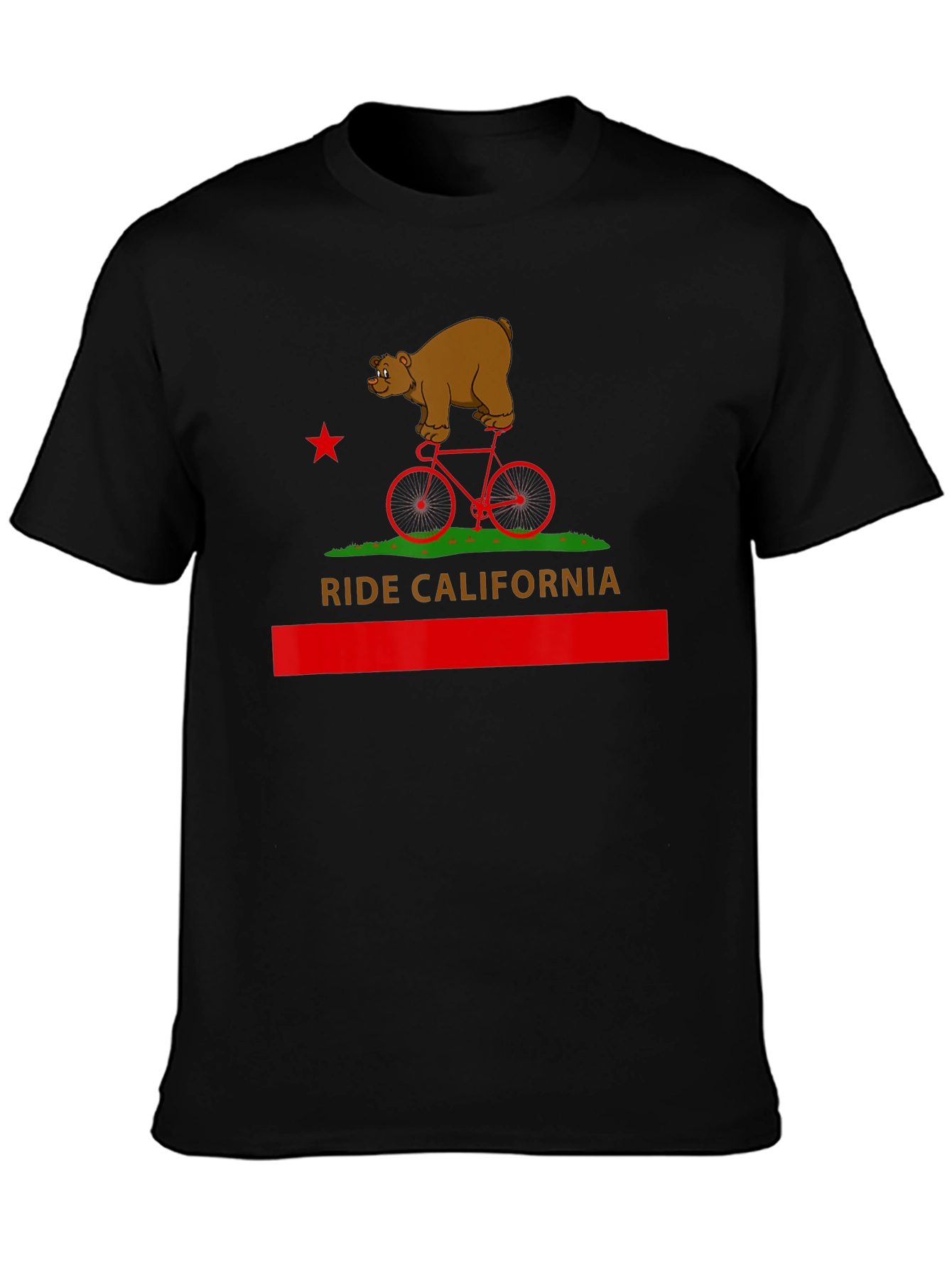 Ride California T-Shirt - Bear on Bike Design