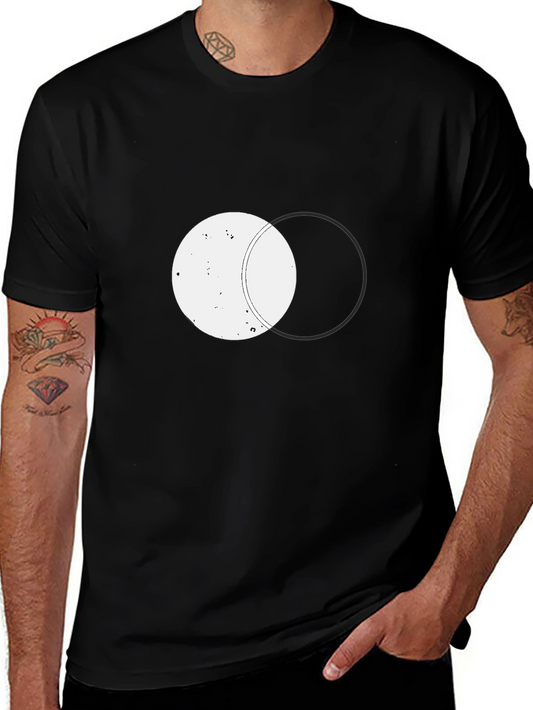 Minimalist Overlap Circle Graphic Tee - Unisex Soft Cotton Shirt