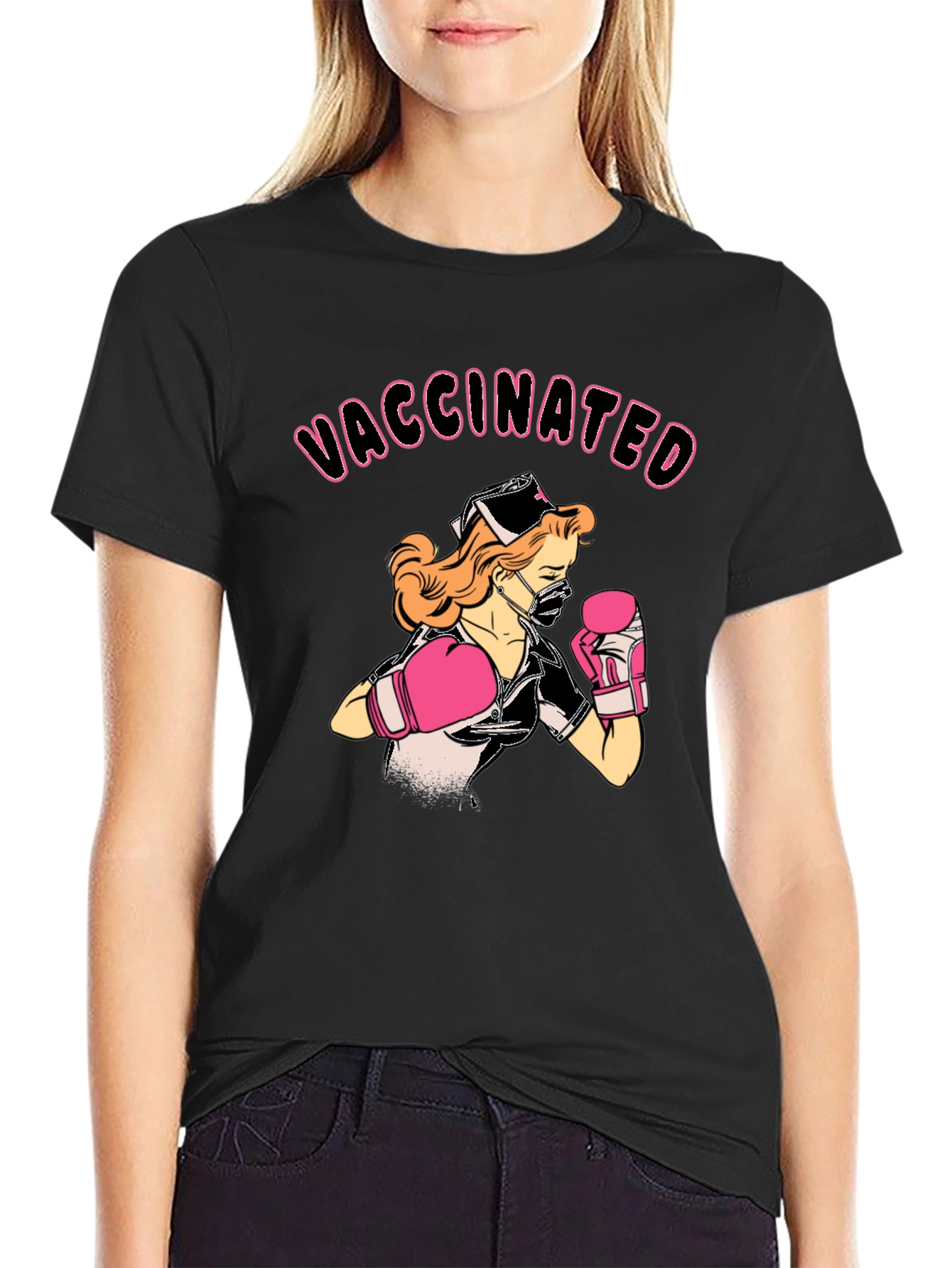 Vaccinated Nurse Boxing T-Shirt