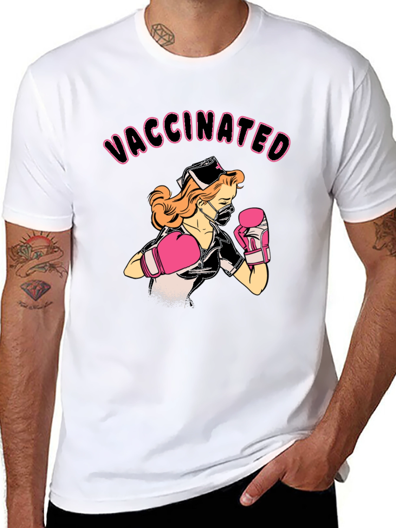 Vaccinated Nurse Boxing T-Shirt