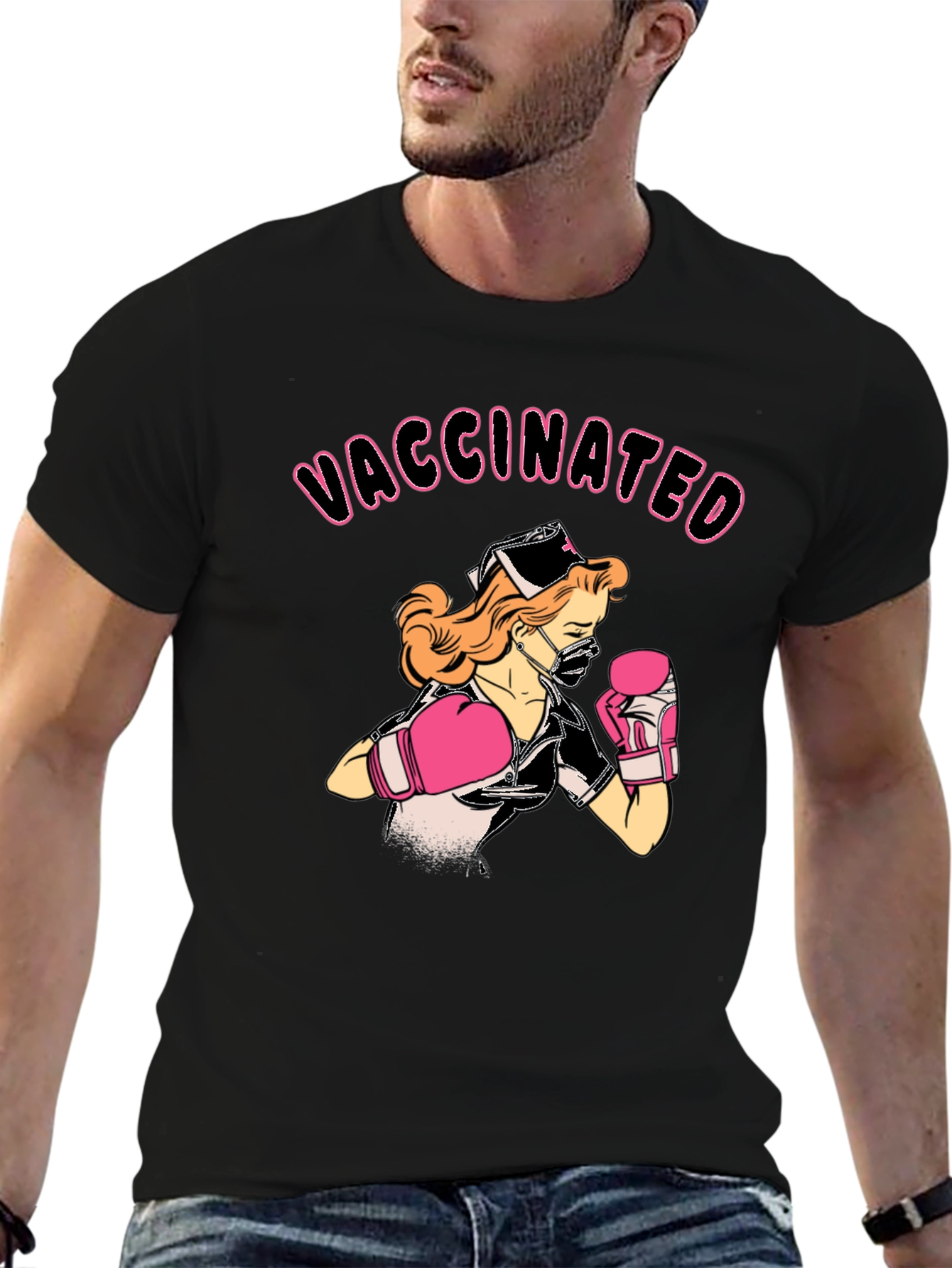 Vaccinated Nurse Boxing T-Shirt