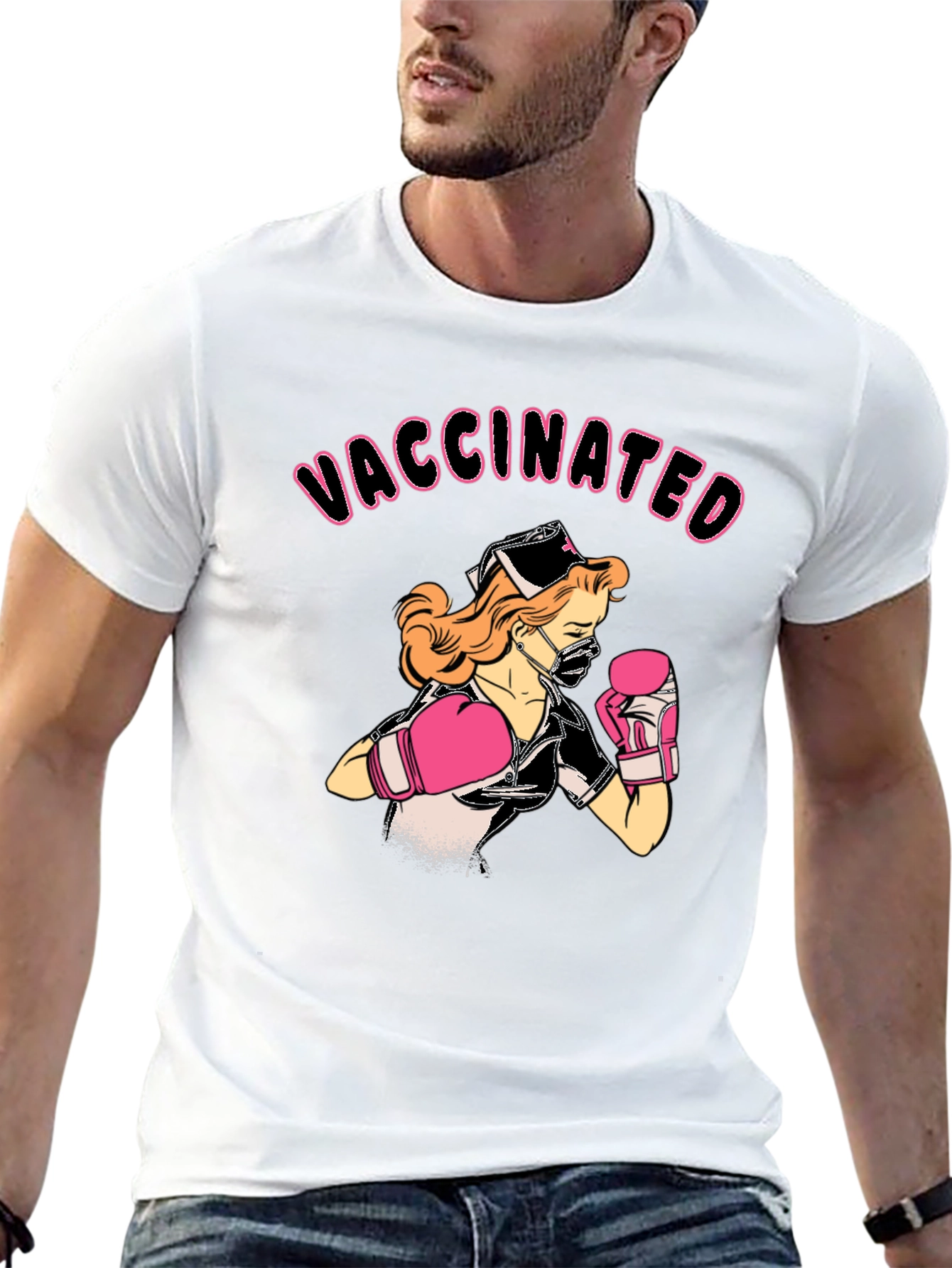 Vaccinated Nurse Boxing T-Shirt