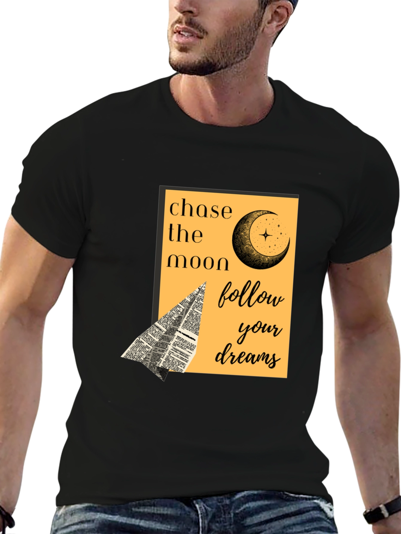 Chase the Moon Graphic Tee - Follow Your Dreams