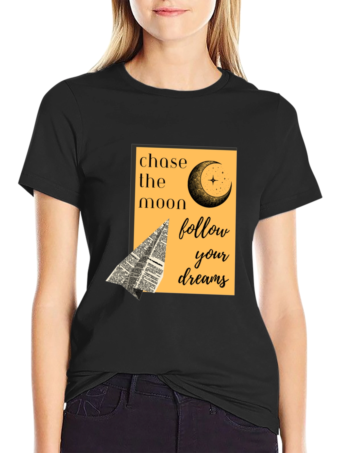 Chase the Moon Graphic Tee - Follow Your Dreams