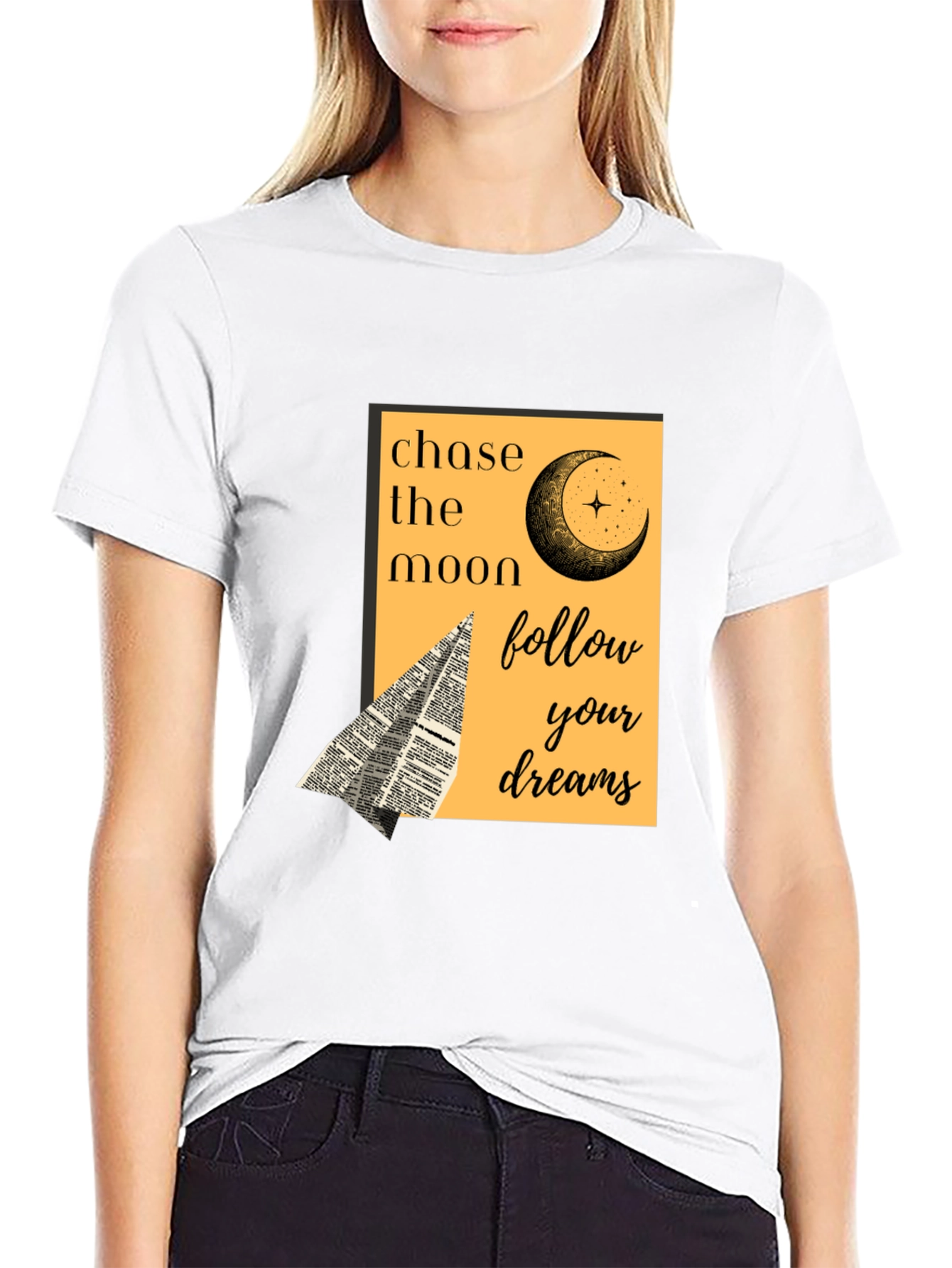 Chase the Moon Graphic Tee - Follow Your Dreams