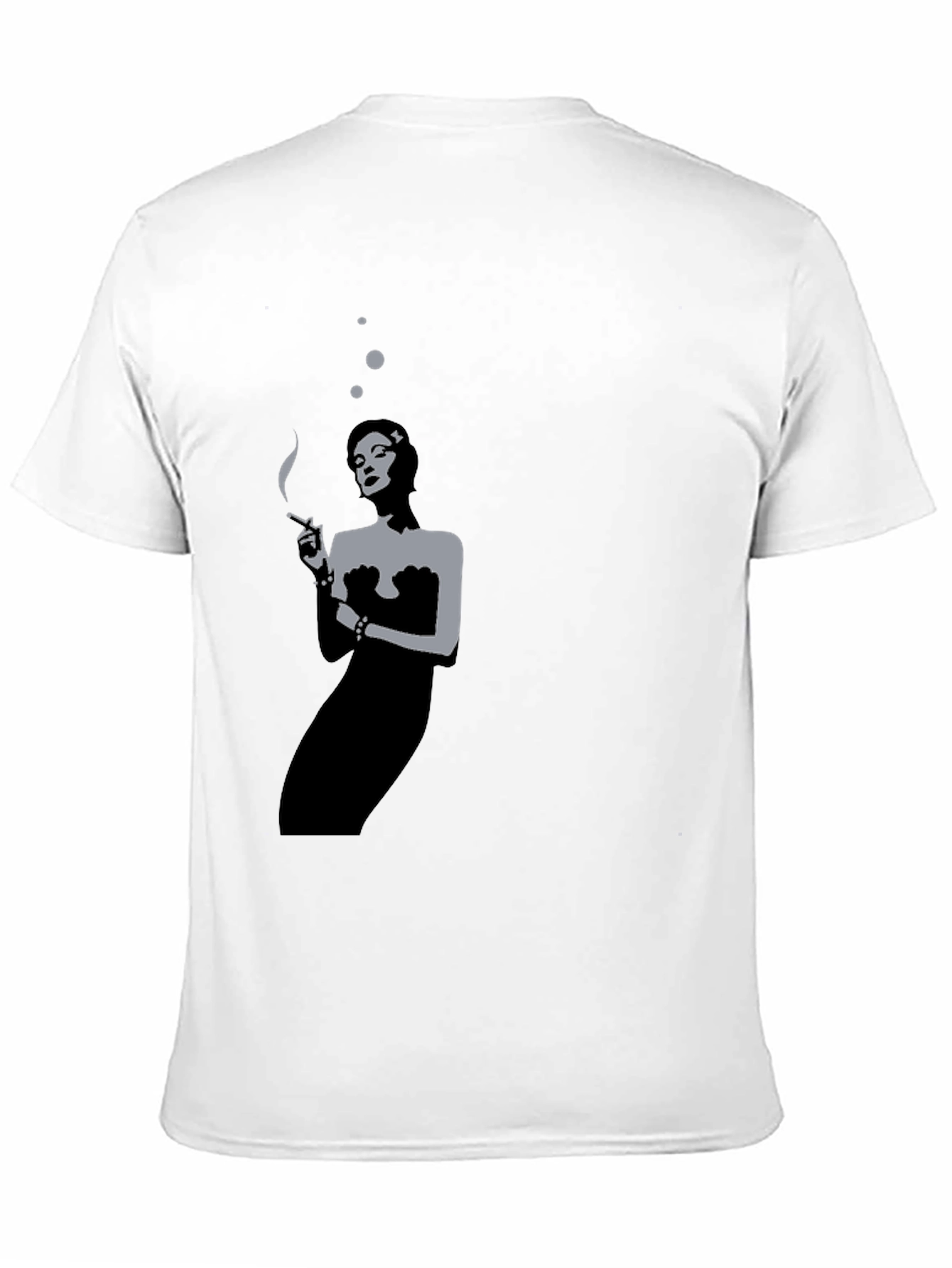 Retro Smoking Woman Black T-Shirt