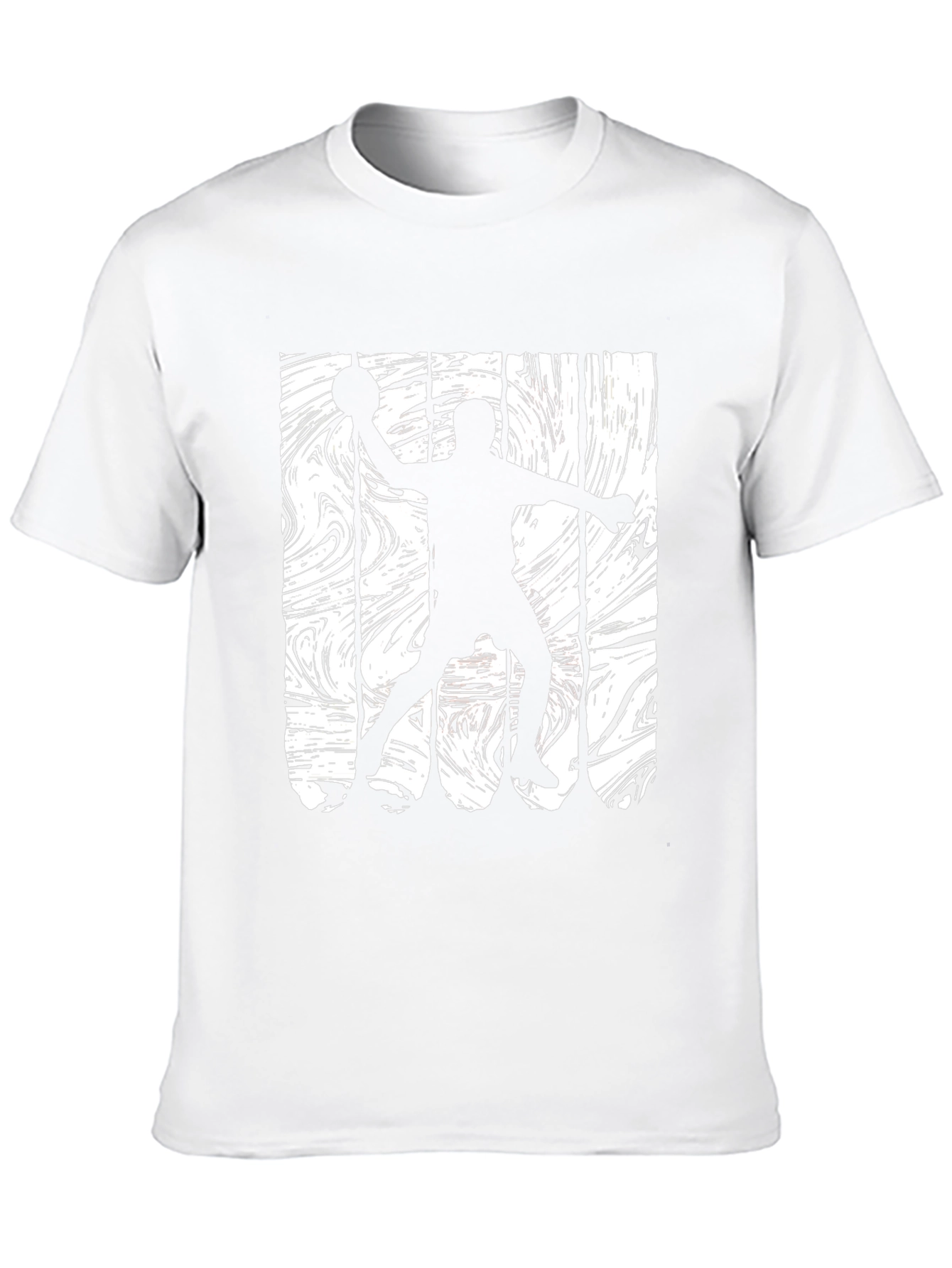 Handball Player Silhouette Graphic Tee - Black