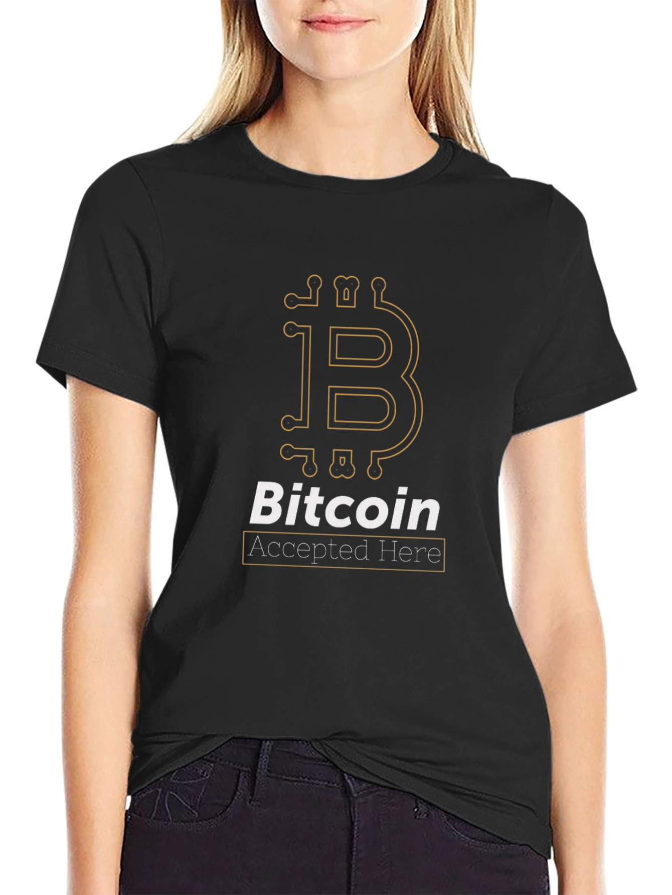 Bitcoin Accepted Here Black T-Shirt