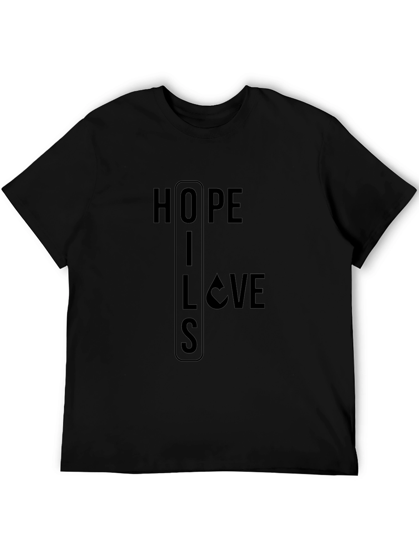 Hope Lies Love - Mens Black Graphic T-Shirt