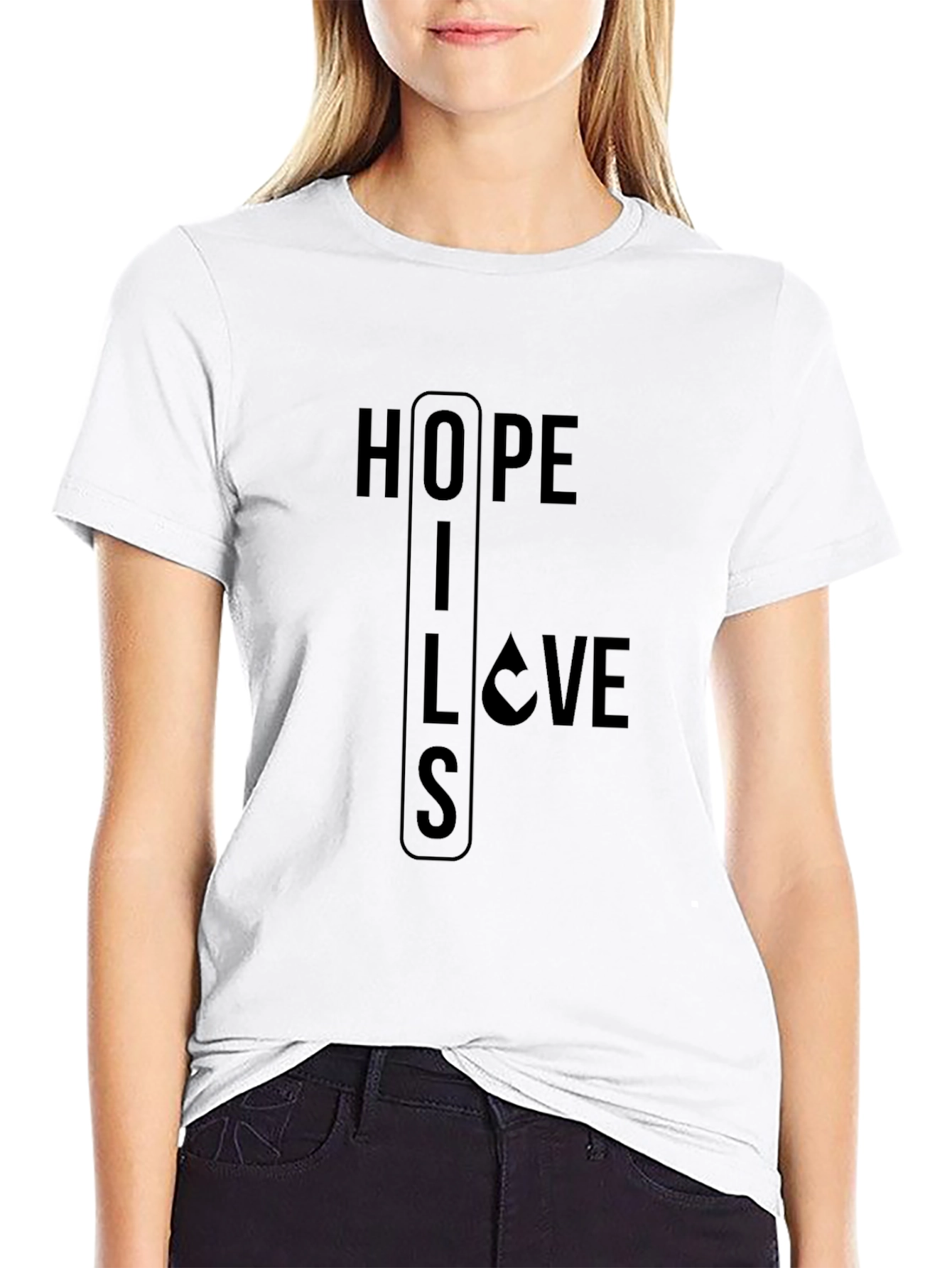 Hope Lies Love - Mens Black Graphic T-Shirt