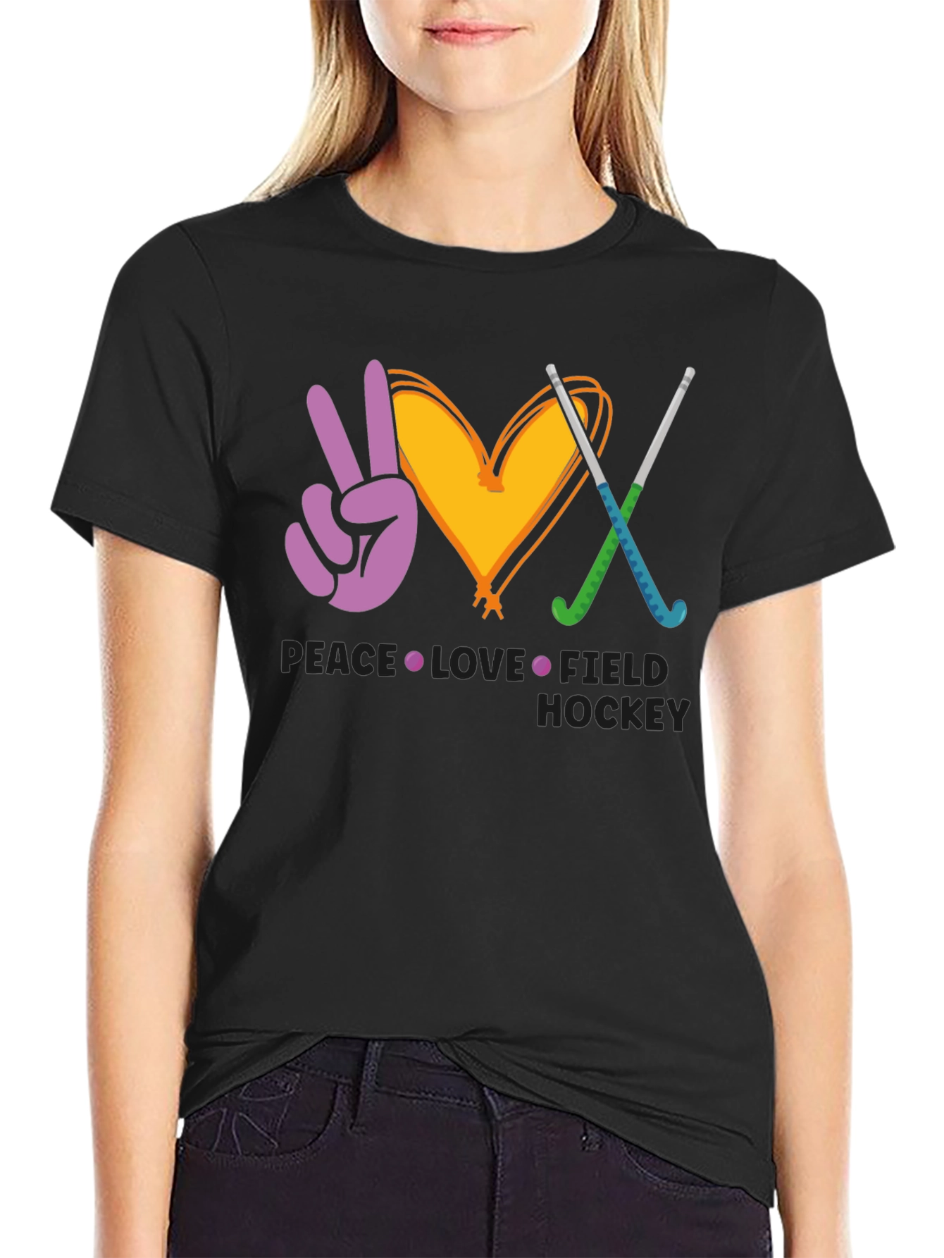 Peace Love Field Hockey T-Shirt