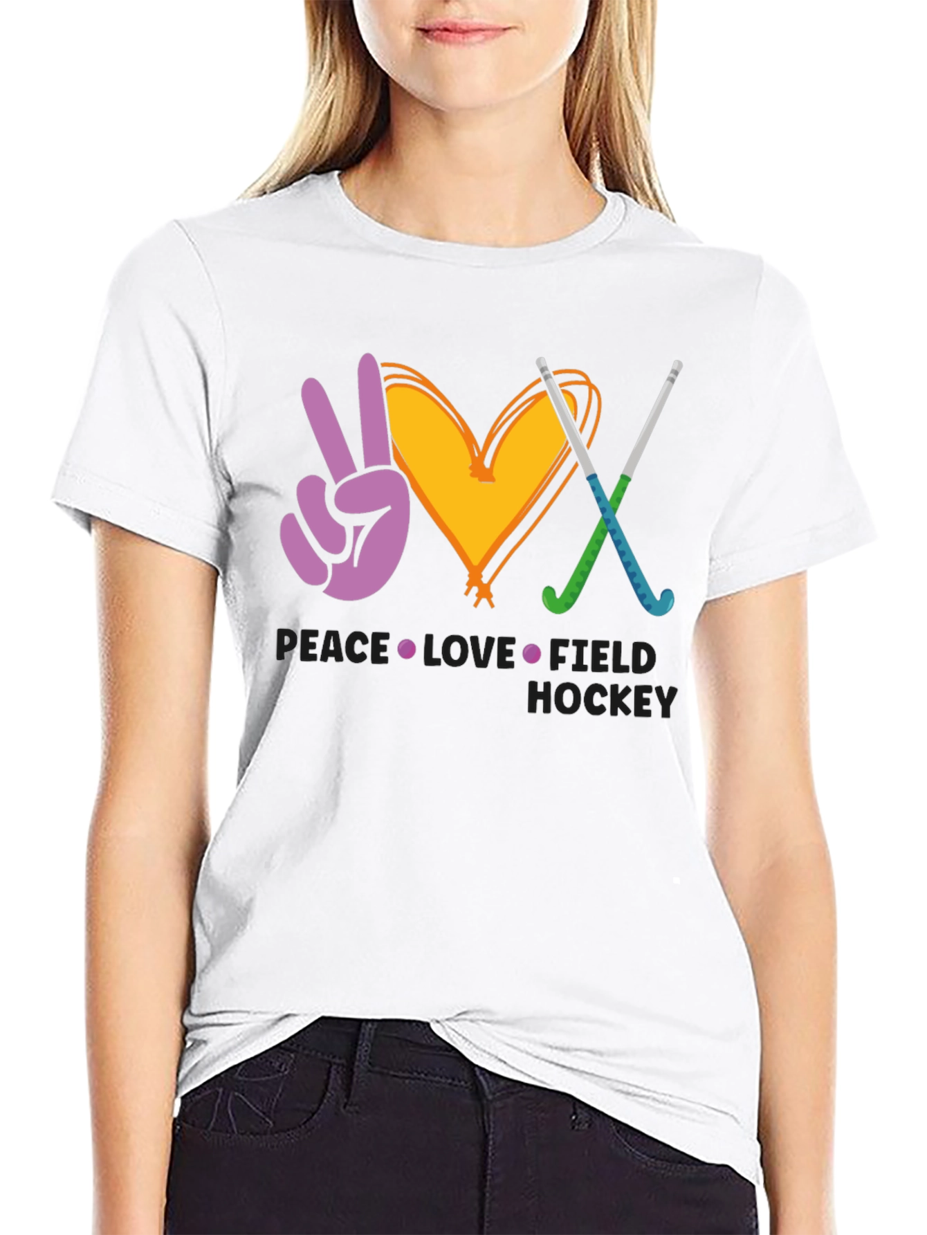 Peace Love Field Hockey T-Shirt