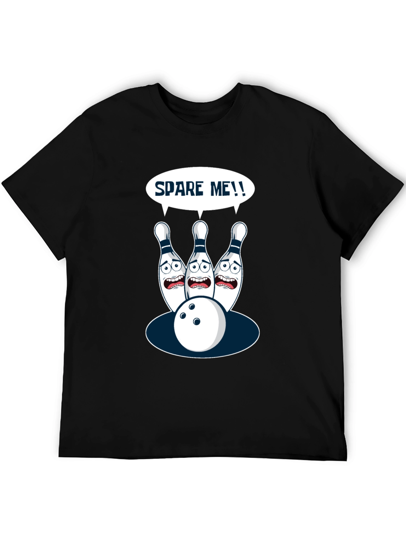 Spare Me Bowling T-Shirt - Funny Cartoon Bowling Pins