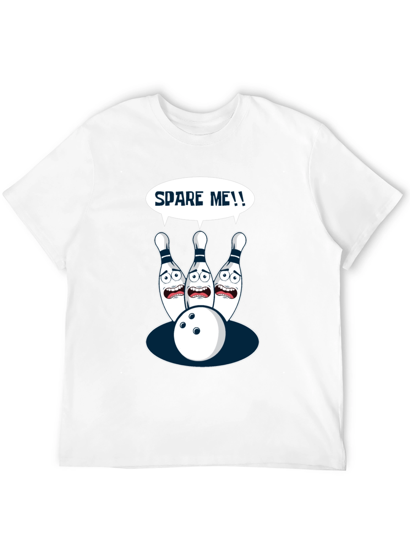 Spare Me Bowling T-Shirt - Funny Cartoon Bowling Pins