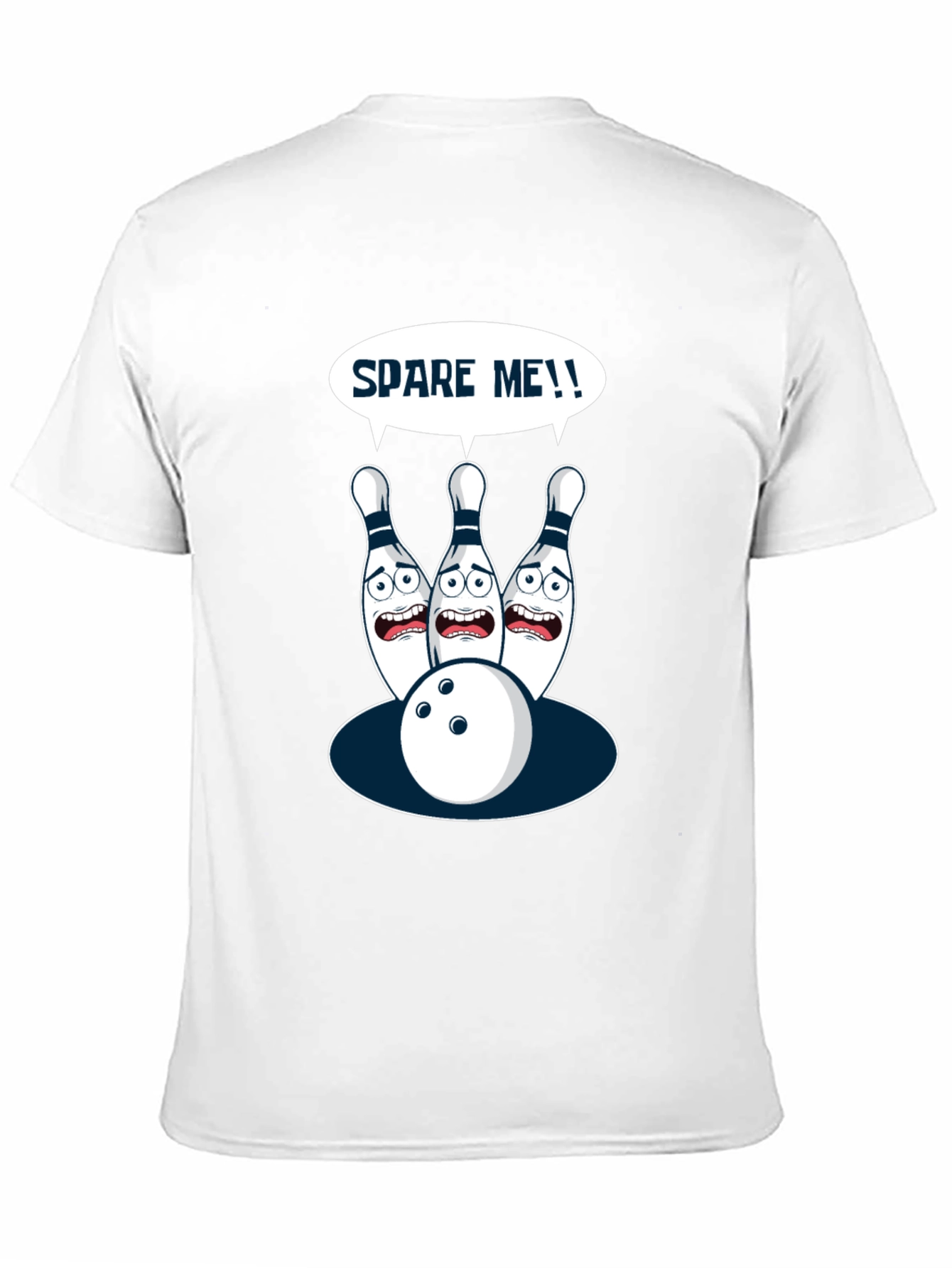 Spare Me Bowling T-Shirt - Funny Cartoon Bowling Pins