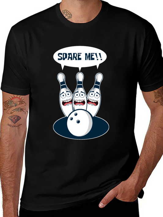 Spare Me Bowling T-Shirt - Funny Cartoon Bowling Pins