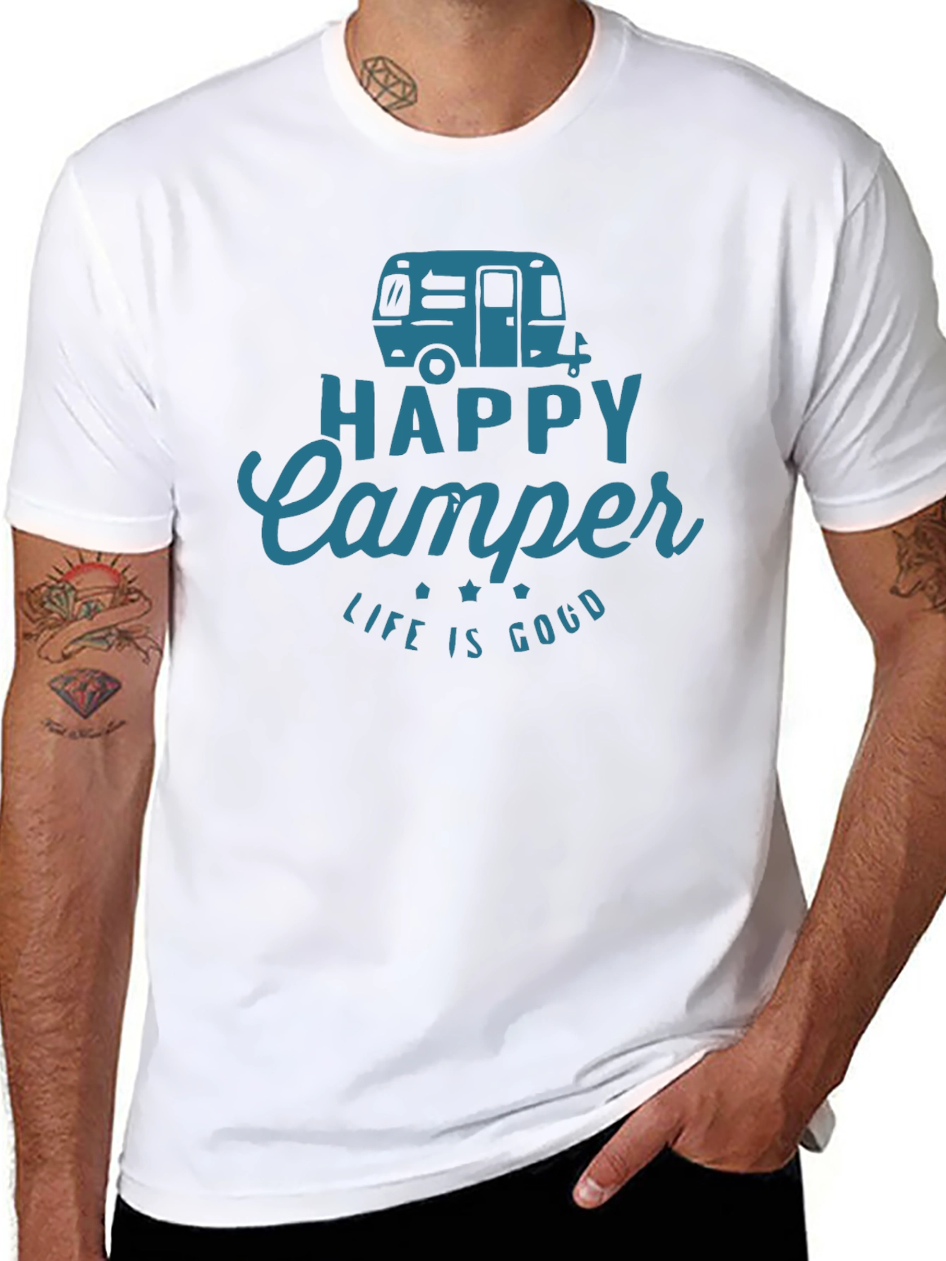 Happy Camper Graphic Tee - Camping Adventure Shirt