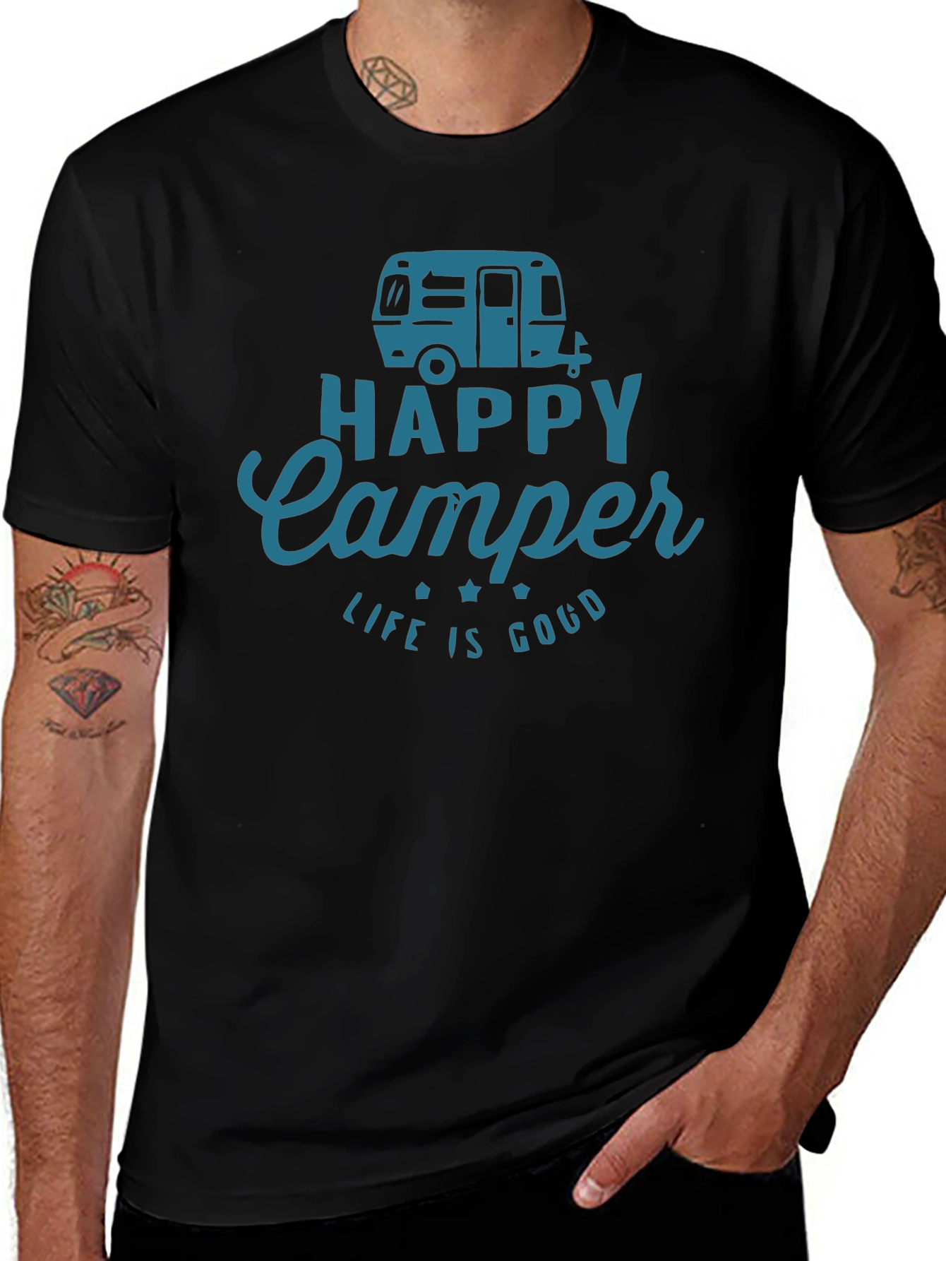 Happy Camper Graphic Tee - Camping Adventure Shirt