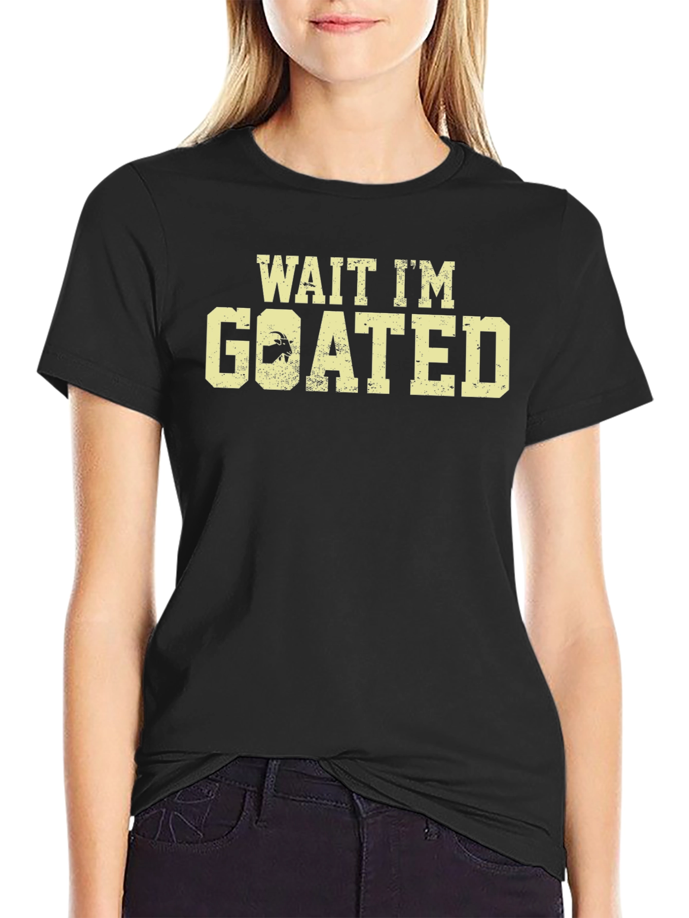 Wait Im Goated Black Graphic Tee
