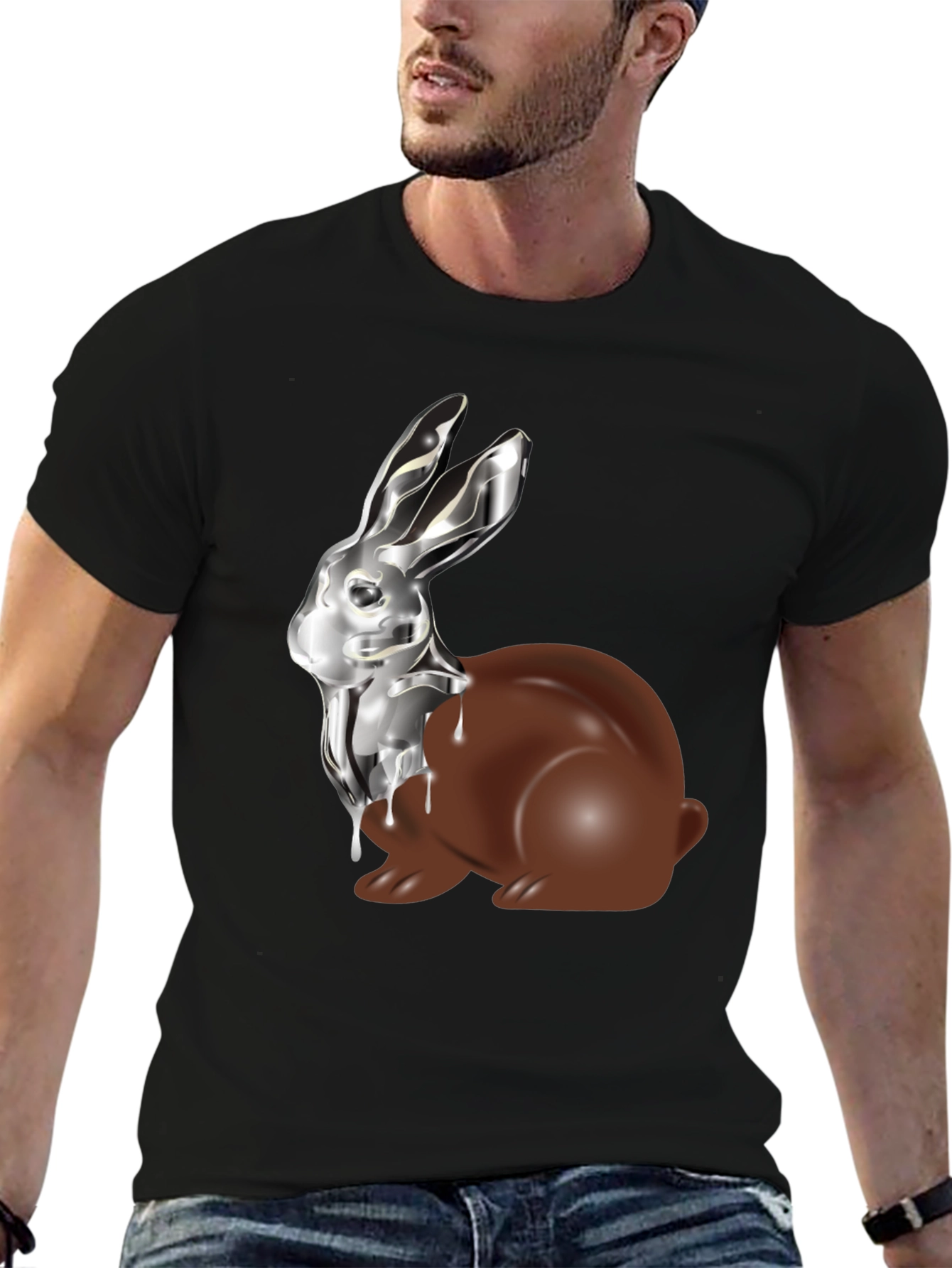 Chocolate & Silver Bunny T-Shirt
