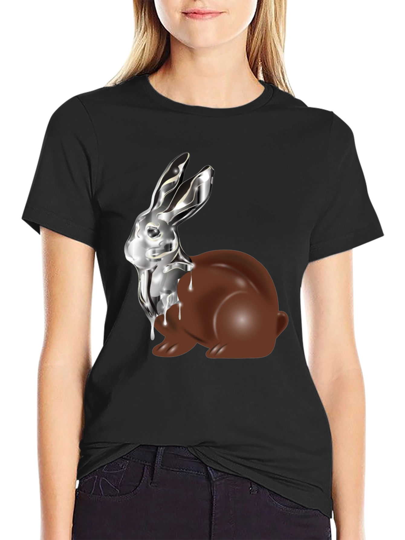 Chocolate & Silver Bunny T-Shirt