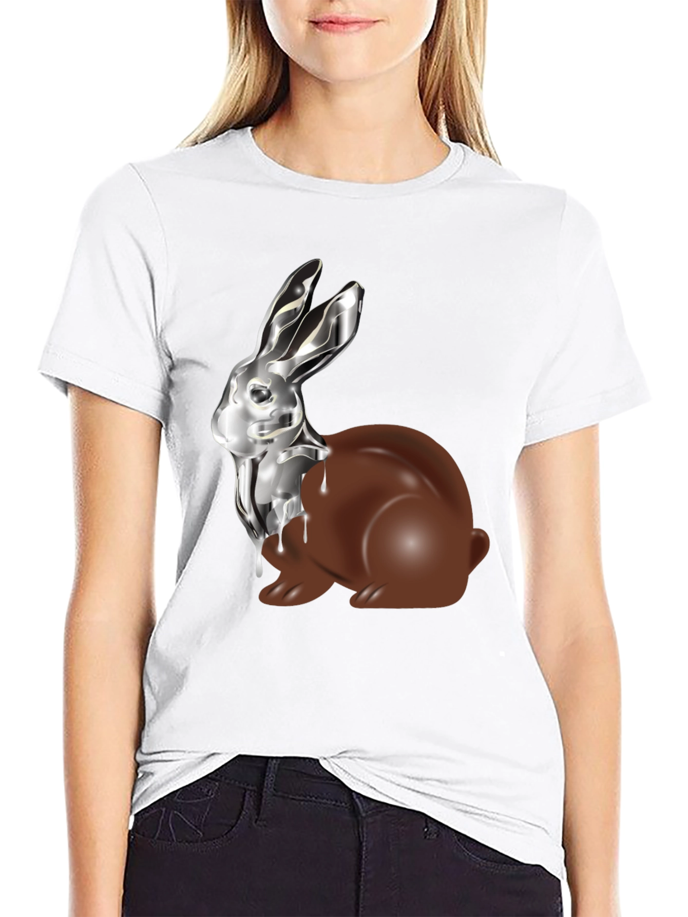 Chocolate & Silver Bunny T-Shirt