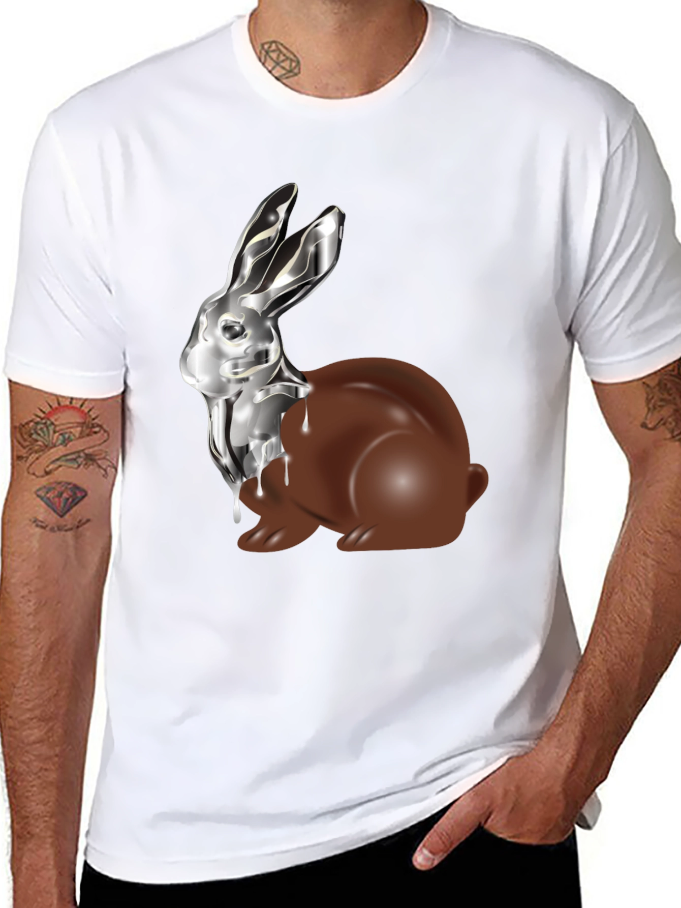 Chocolate & Silver Bunny T-Shirt