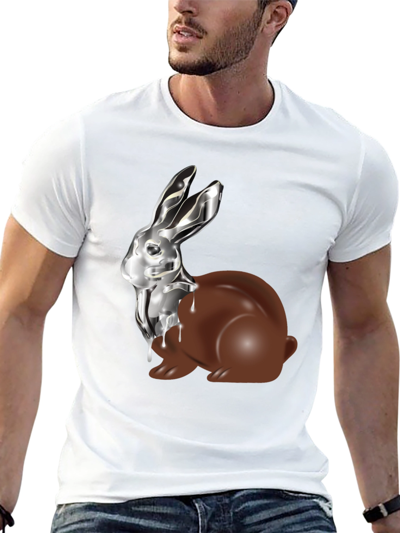 Chocolate & Silver Bunny T-Shirt