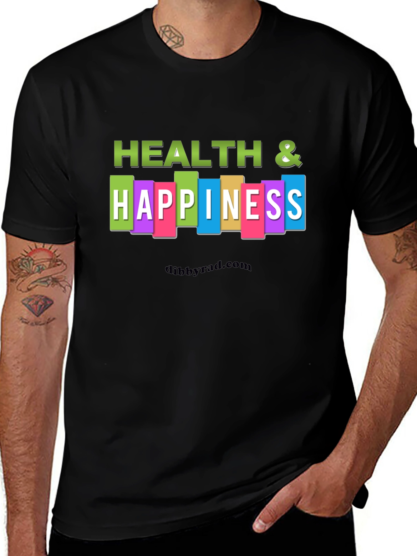 Health & Happiness Graphic T-Shirt - Black