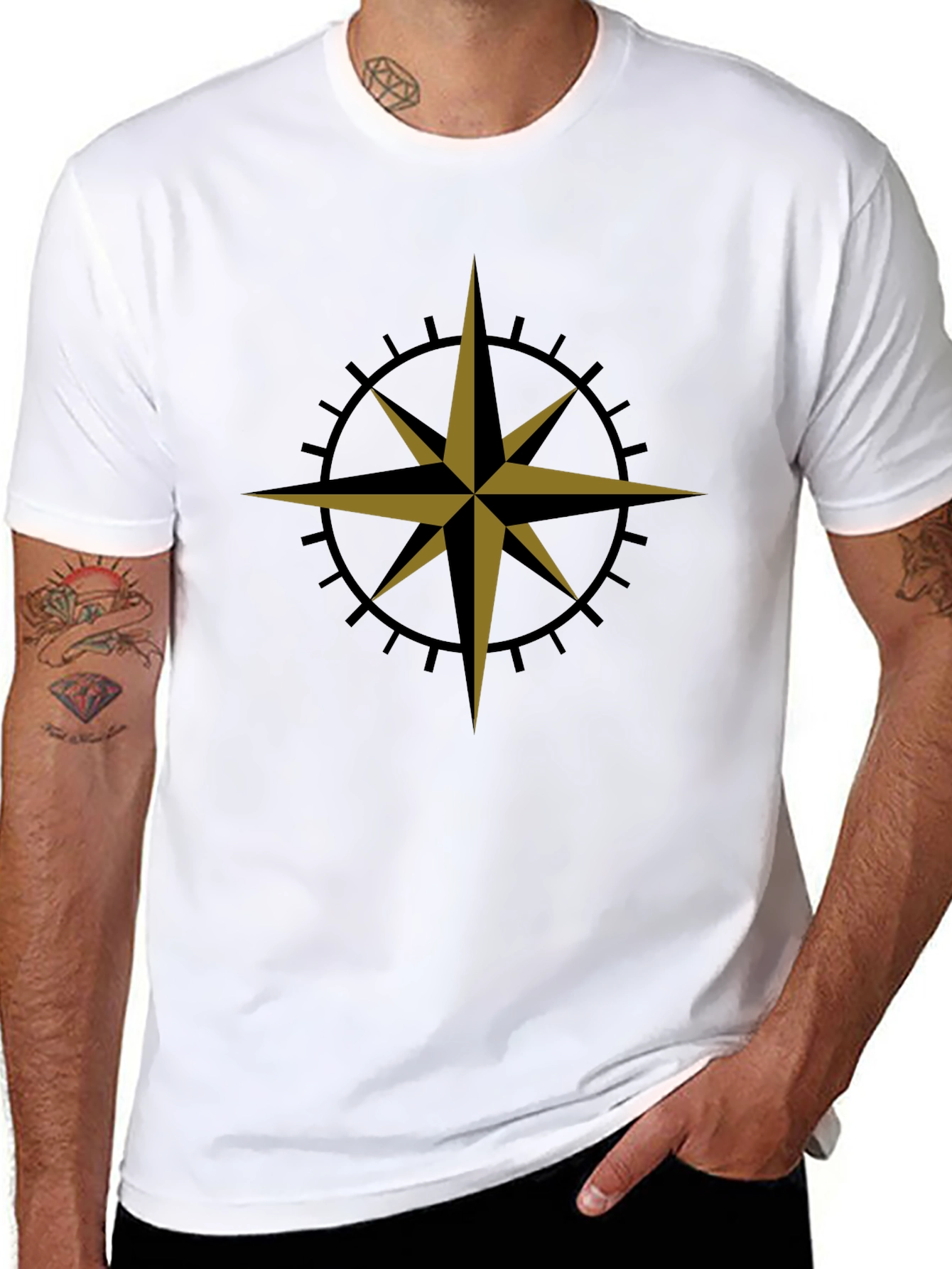 Compass Star Graphic Tee - Black