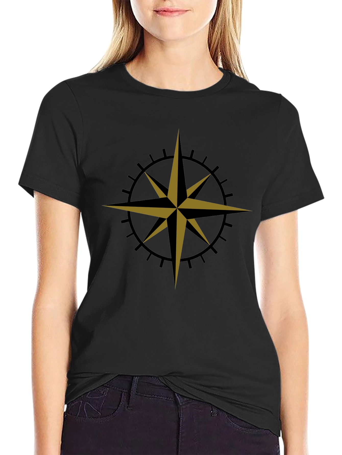 Compass Star Graphic Tee - Black