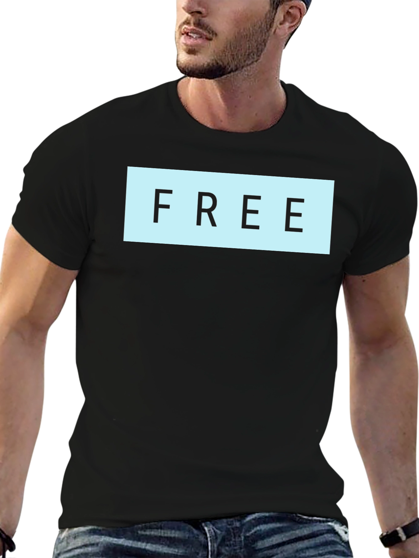 Mens Black T-Shirt with FREE Graphic