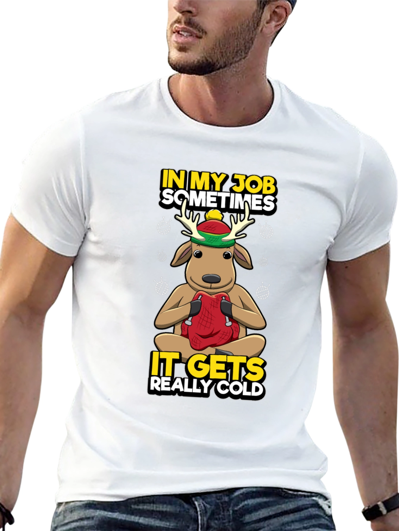Funny Reindeer Job Cold T-Shirt