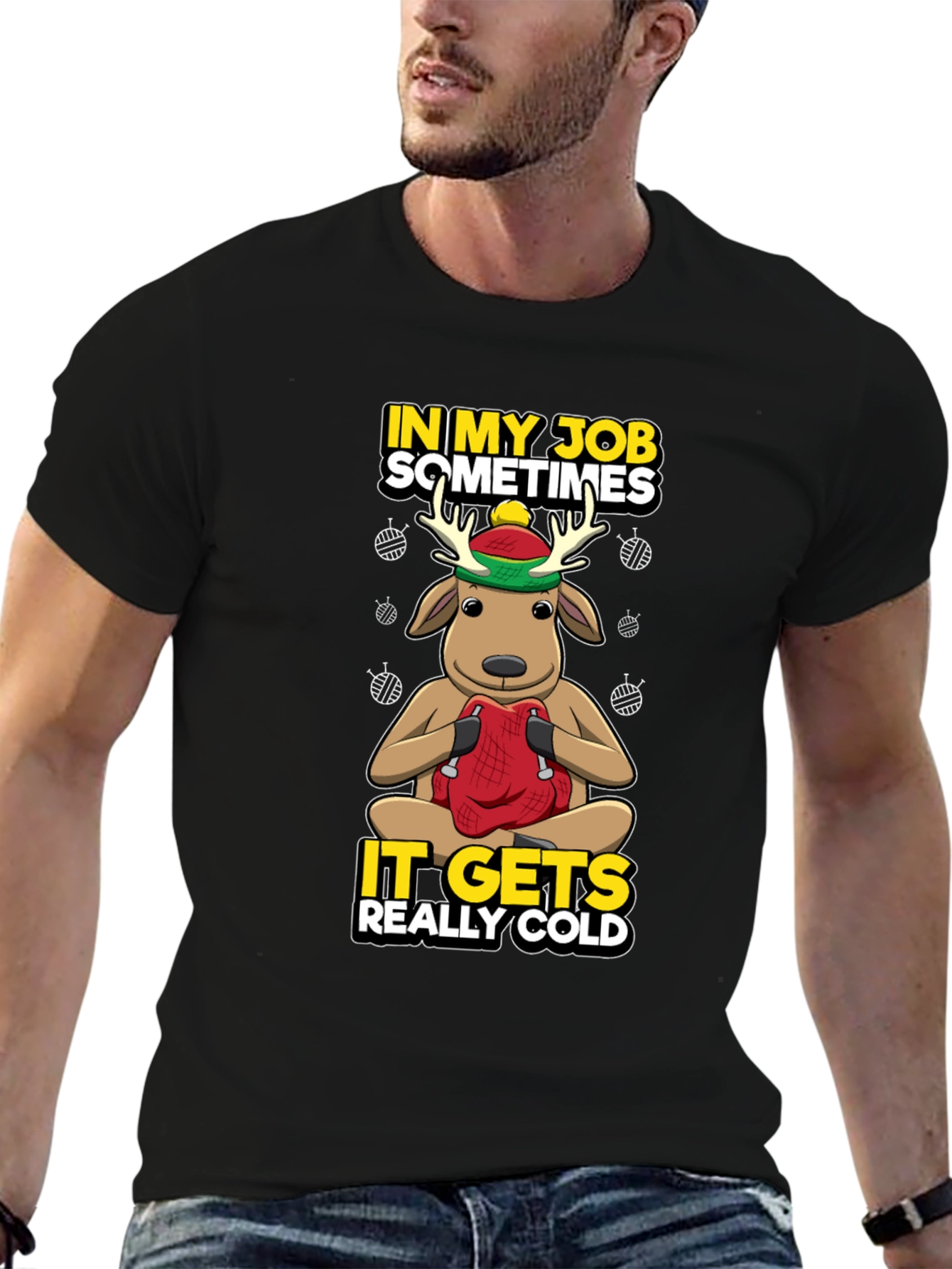 Funny Reindeer Job Cold T-Shirt