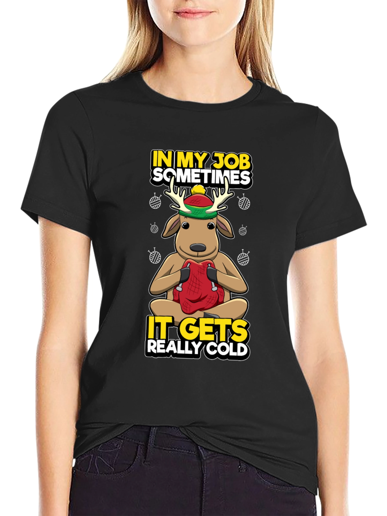 Funny Reindeer Job Cold T-Shirt