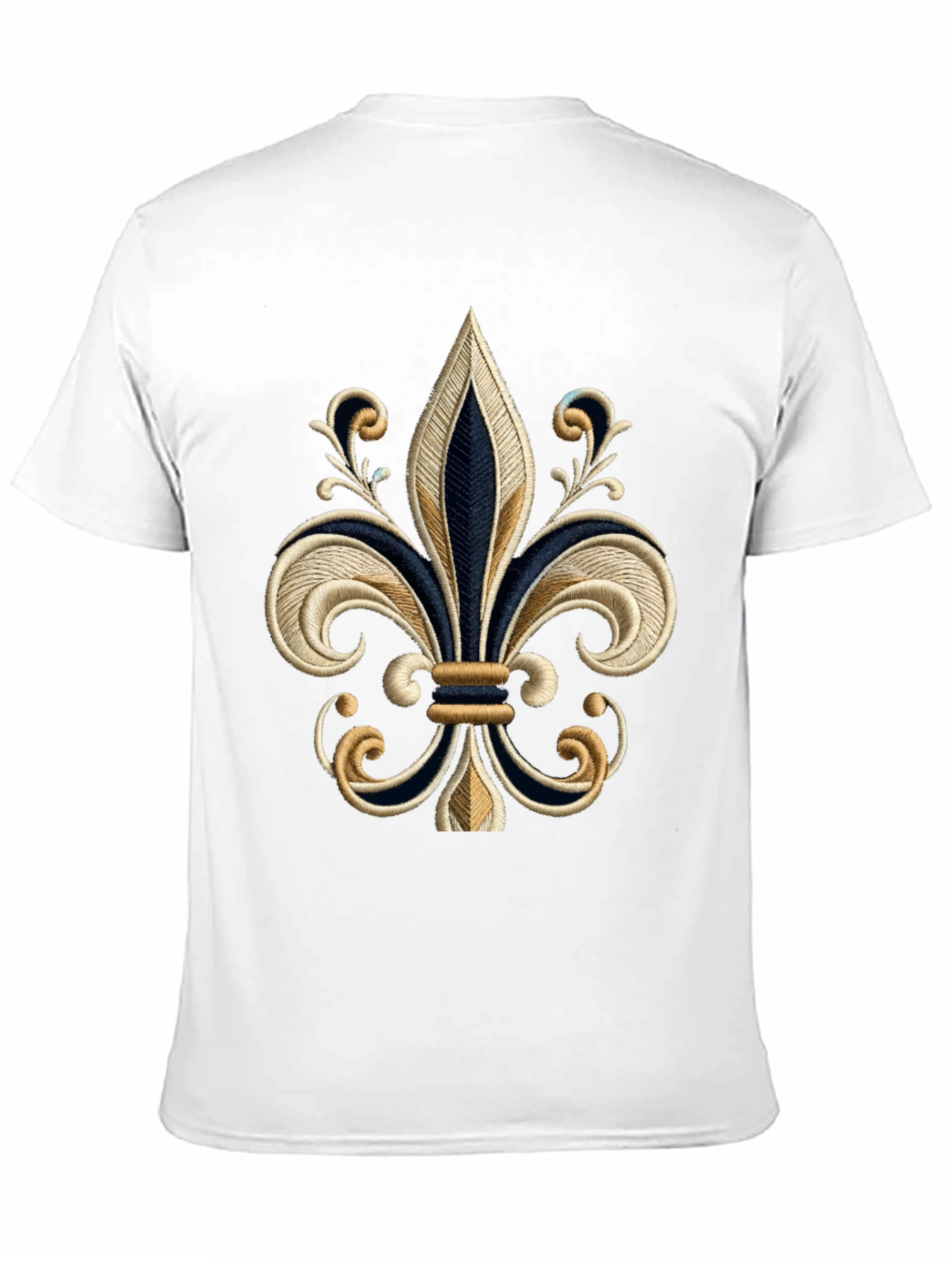 Embroidered Fleur-de-lis Black T-Shirt
