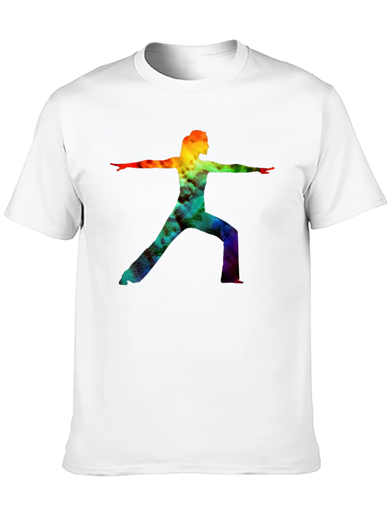 Rainbow Yoga Pose Graphic Tee - Black