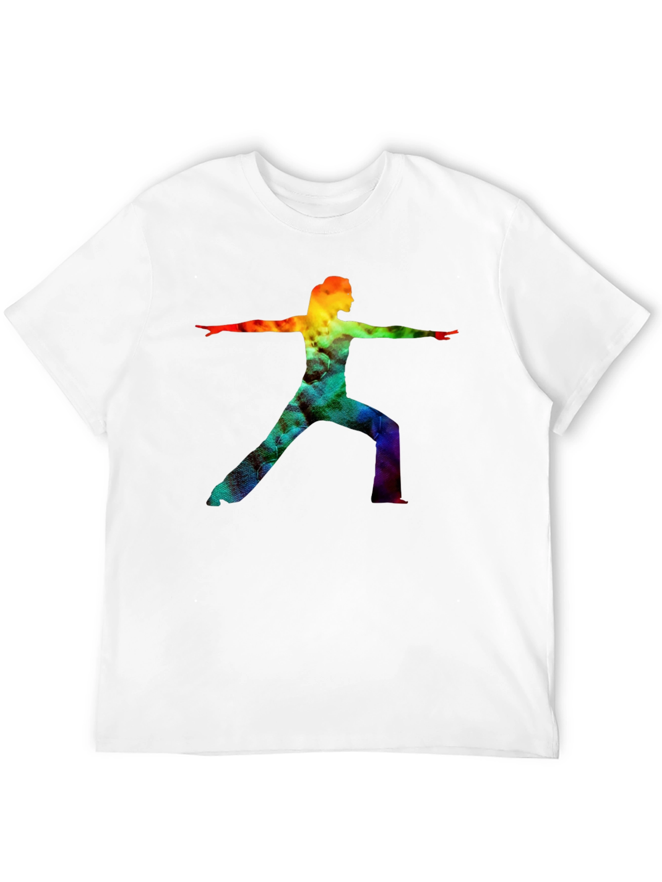 Rainbow Yoga Pose Graphic Tee - Black