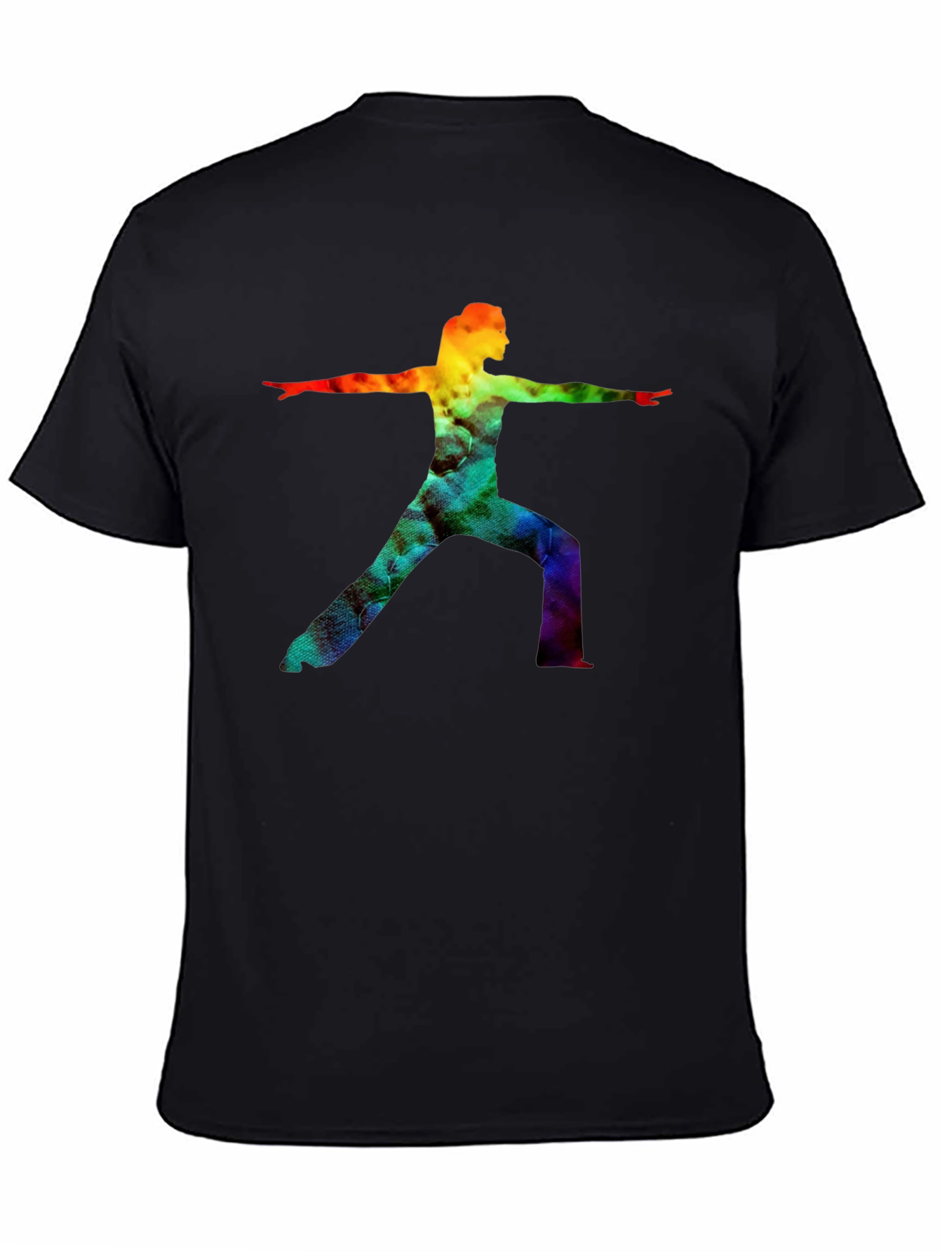 Rainbow Yoga Pose Graphic Tee - Black